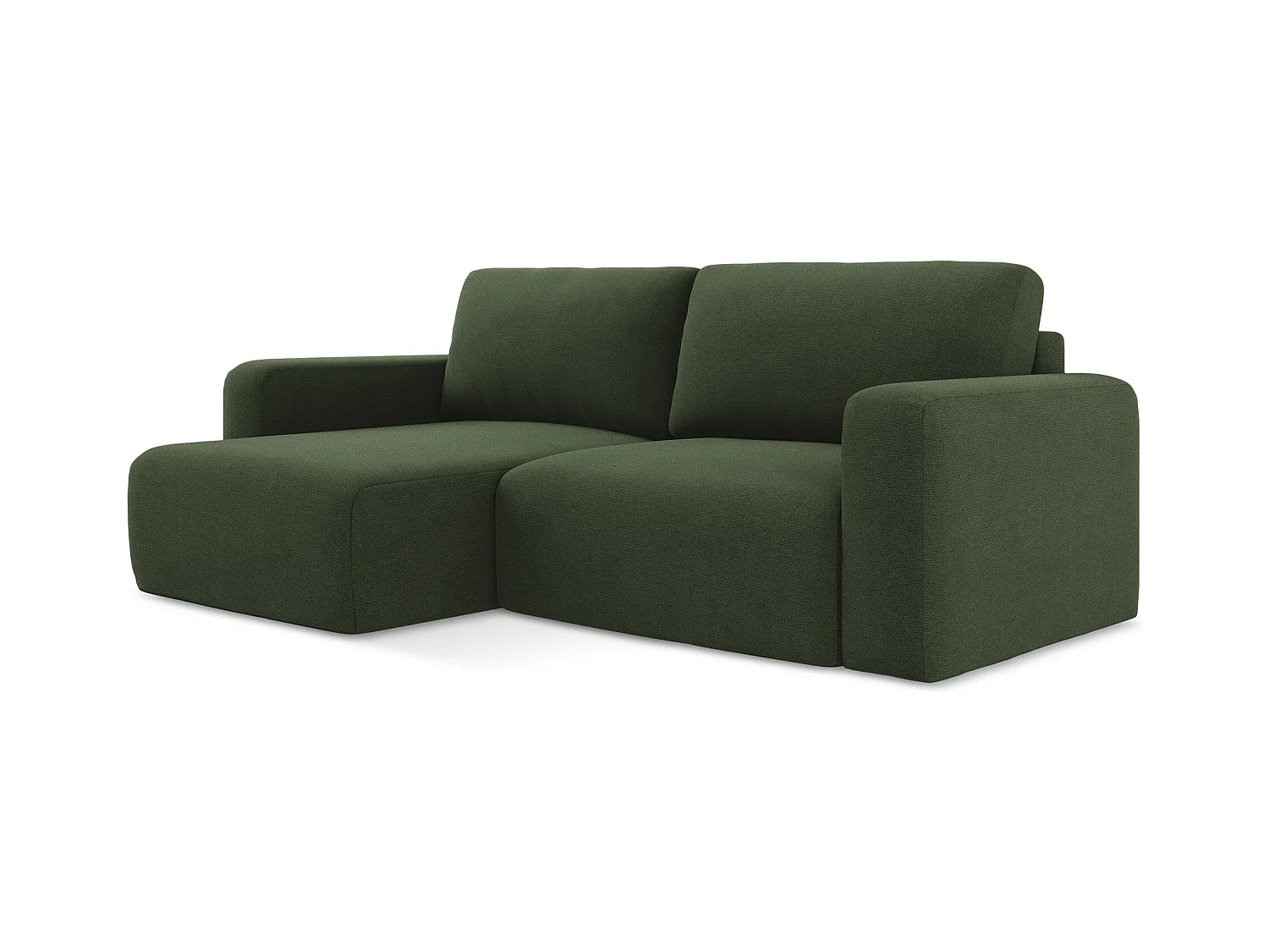 Canapé d’angle 3 places gauche convertible en Strukturstoff - olive - KONA