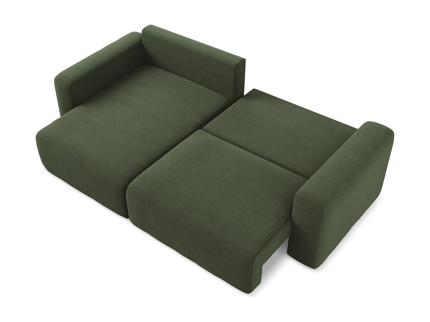 Narożnik lewostronny z funkcją spania - z tkaniny strukturalnej - oliwkowy - KONA