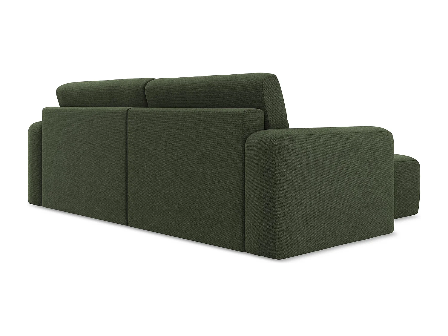 Narożnik lewostronny z funkcją spania - z tkaniny strukturalnej - oliwkowy - KONA