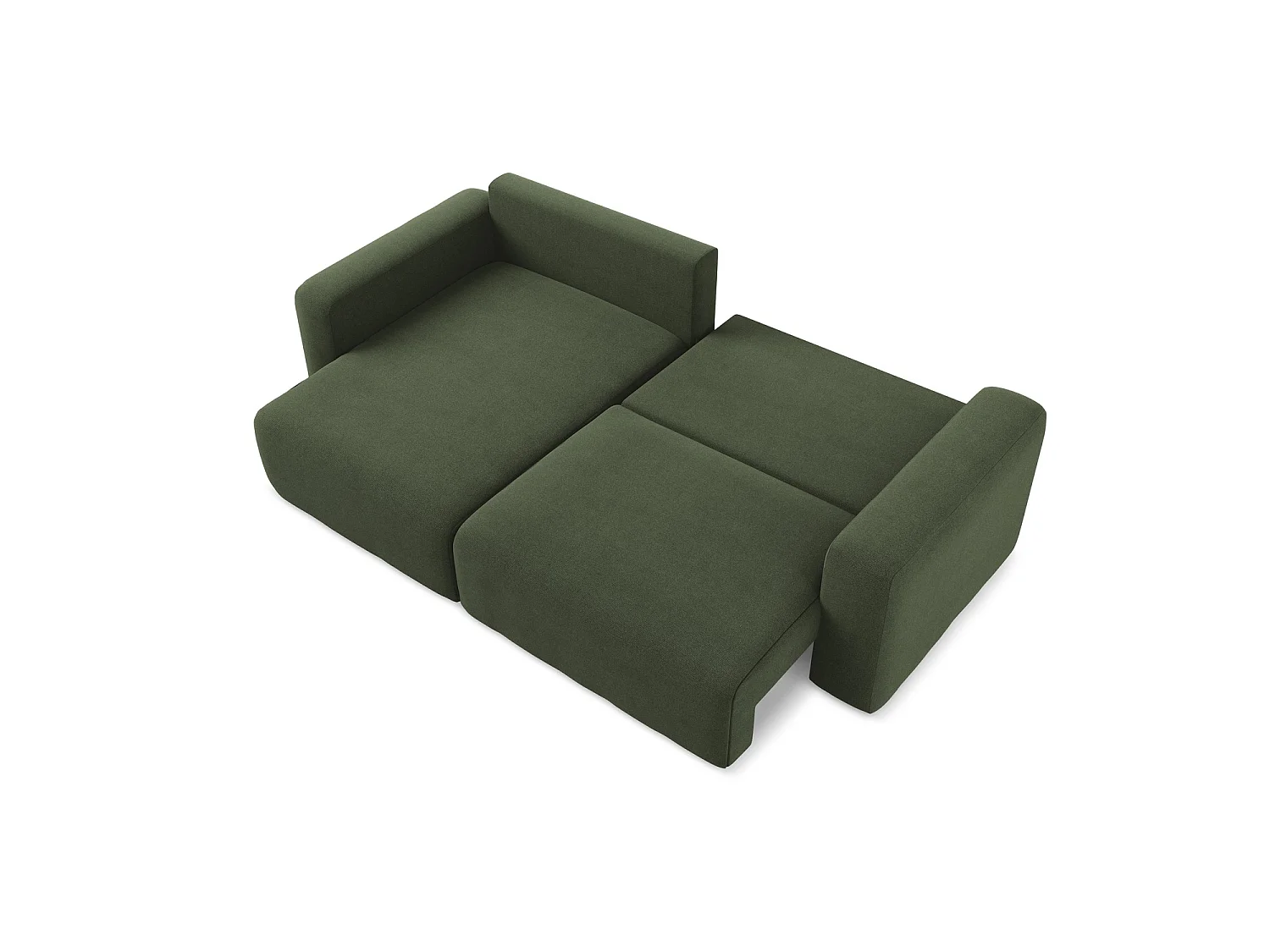 Canapé d’angle 3 places gauche convertible en tissu texturé - olive - OSTIA