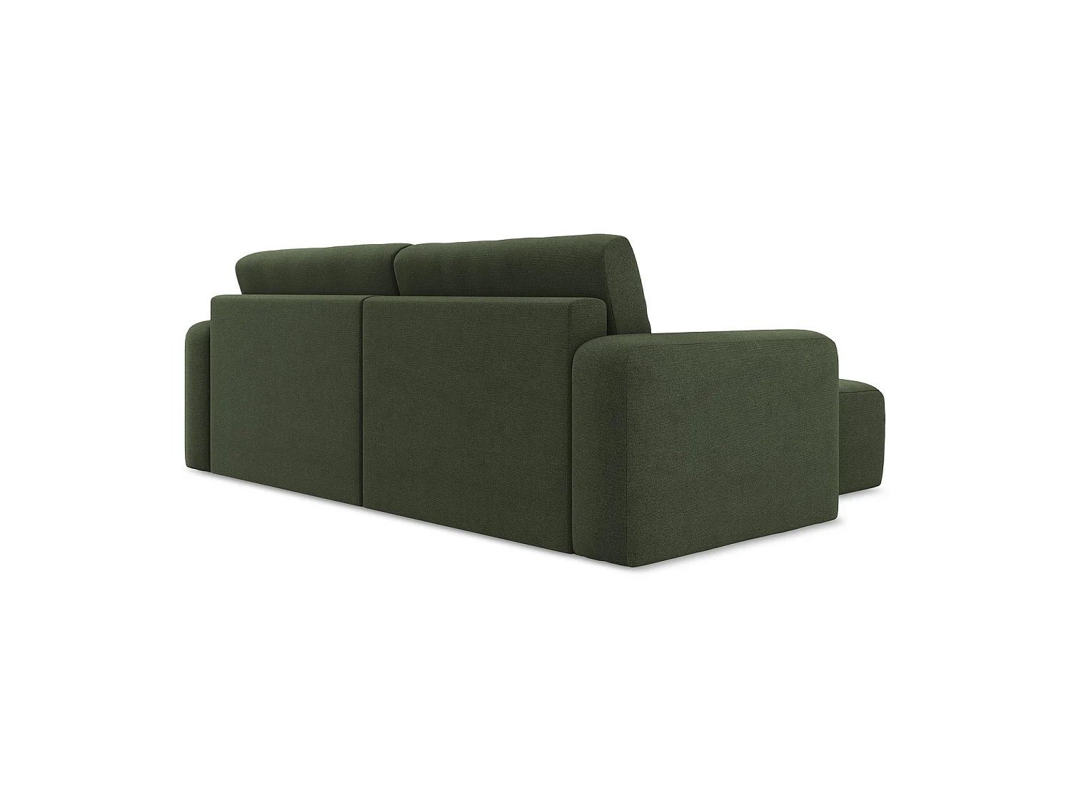 Canapé d’angle 3 places gauche convertible en tissu texturé - olive - OSTIA