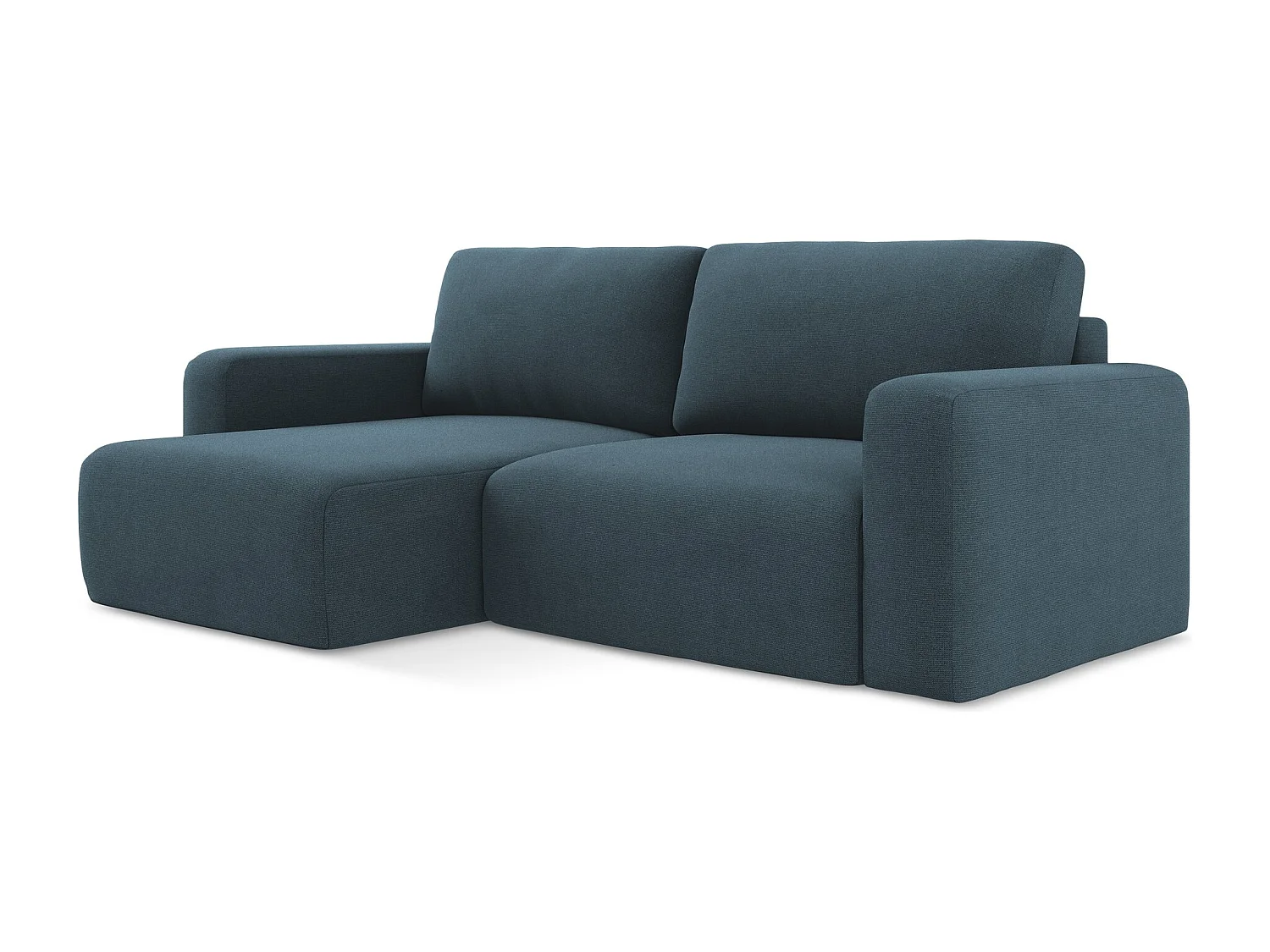 3-Sitzer Ecksofa mit Schlaffunktion - Ecke Links - Strukturstoff - Jeans - KONA