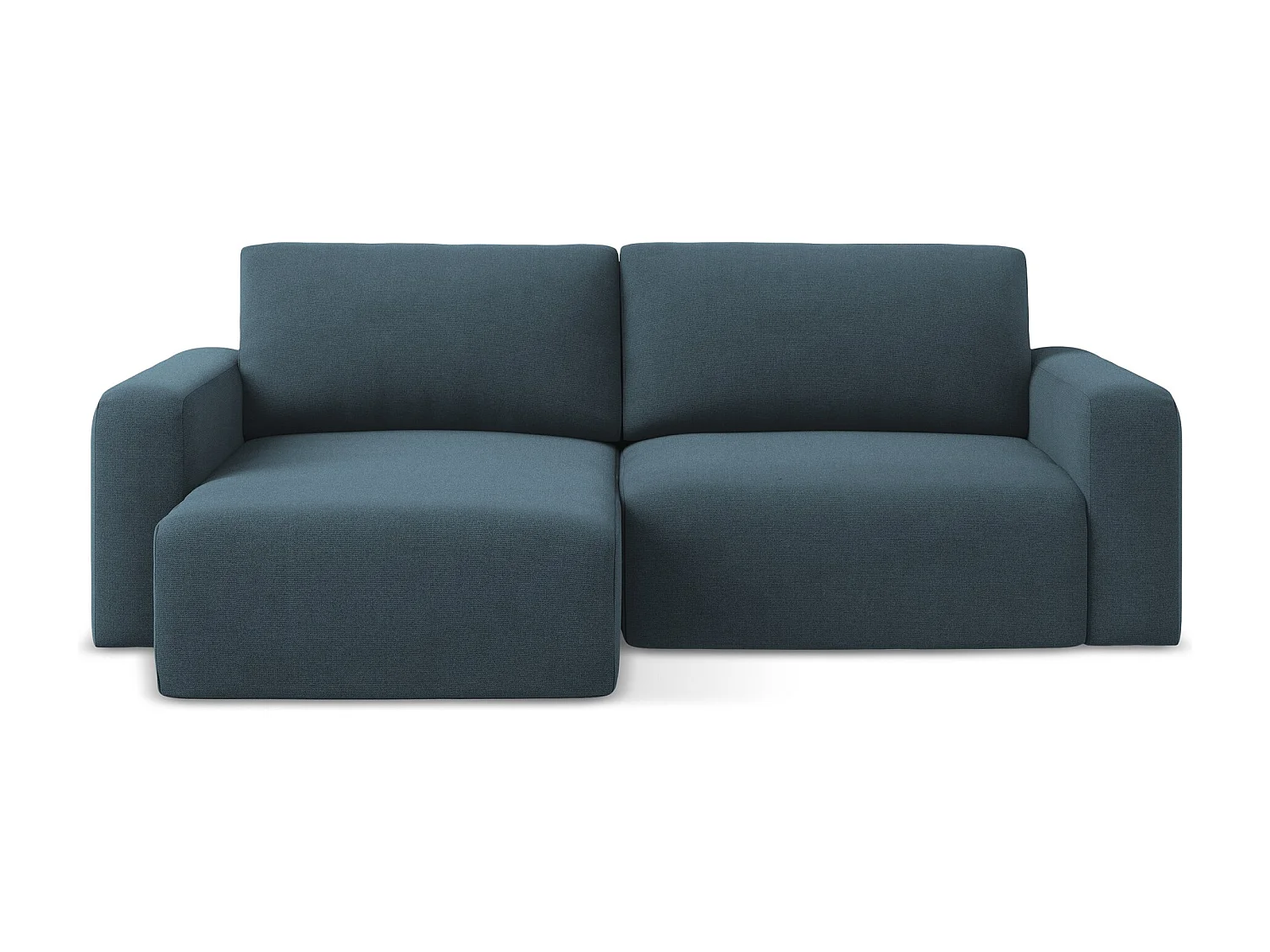 3-Sitzer Ecksofa mit Schlaffunktion - Ecke Links - Strukturstoff - Jeans - KONA