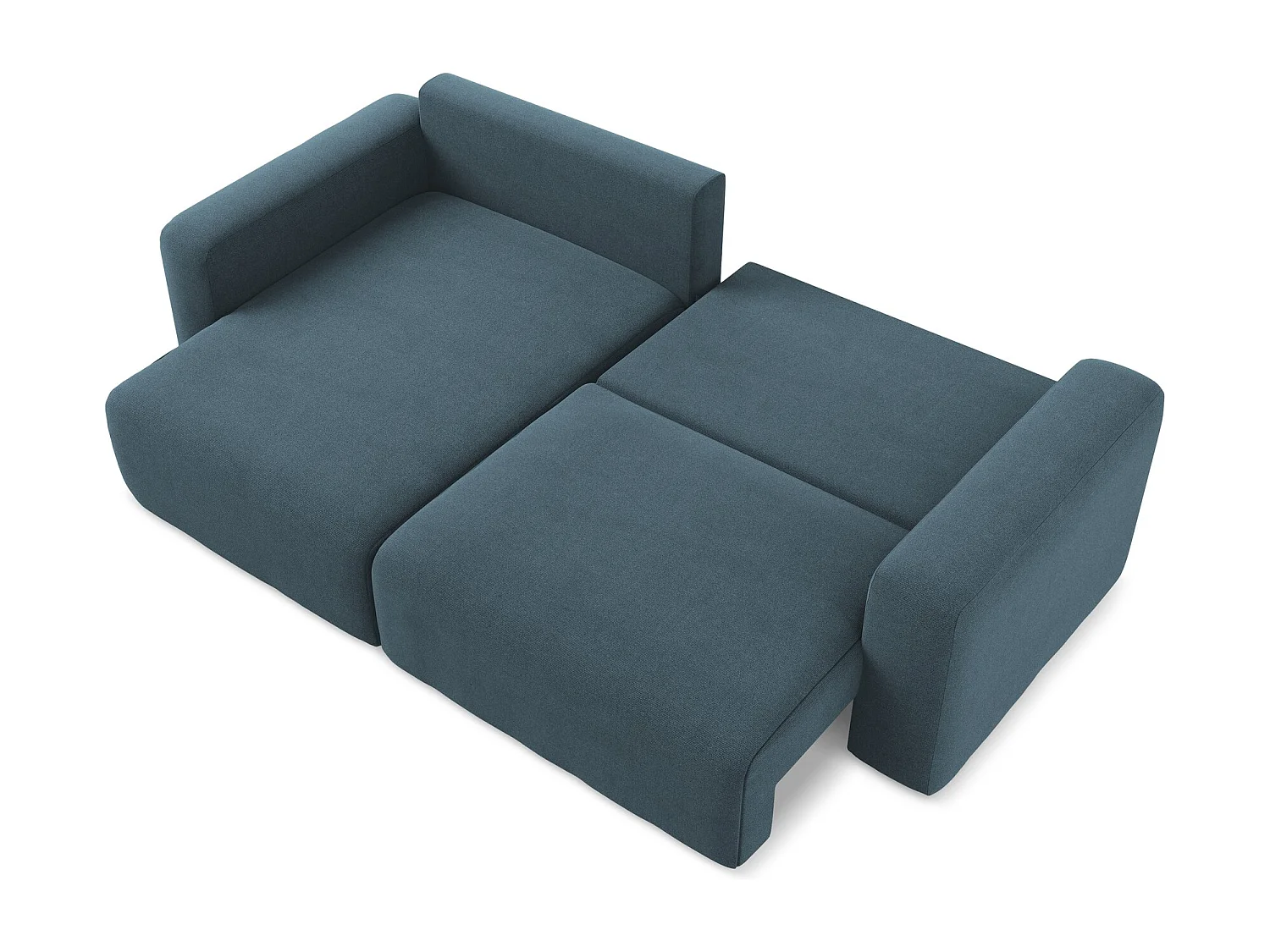 3-Sitzer Ecksofa mit Schlaffunktion - Ecke Links - Strukturstoff - Jeans - KONA