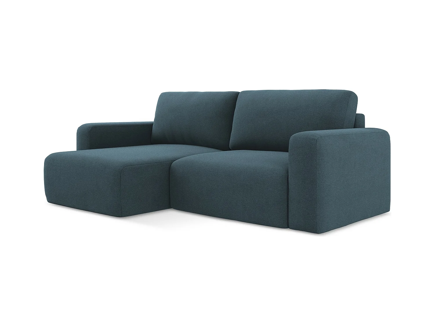 Canapé d’angle 3 places gauche convertible en Strukturstoff - jeans - KONA