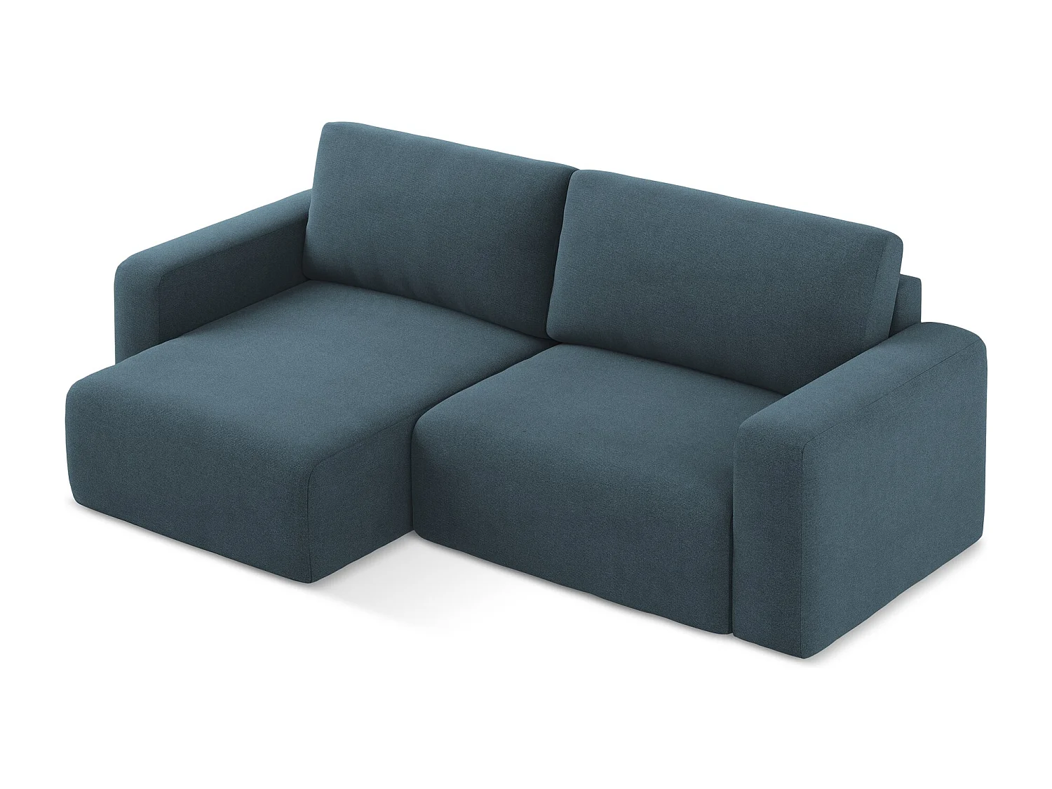 Canapé d’angle 3 places gauche convertible en Strukturstoff - jeans - KONA