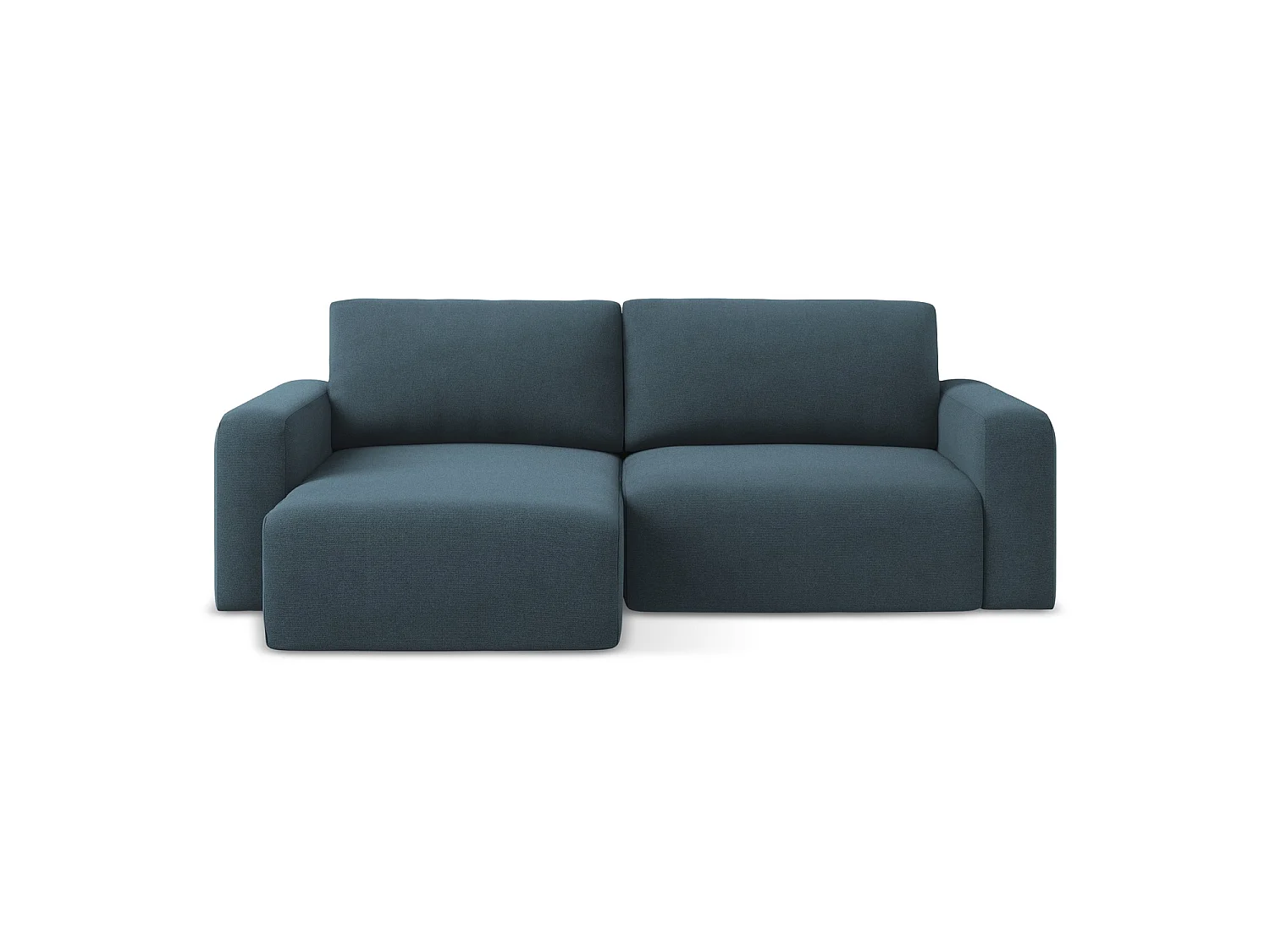 Canapé d’angle 3 places gauche convertible en tissu texturé - jeans - OSTIA