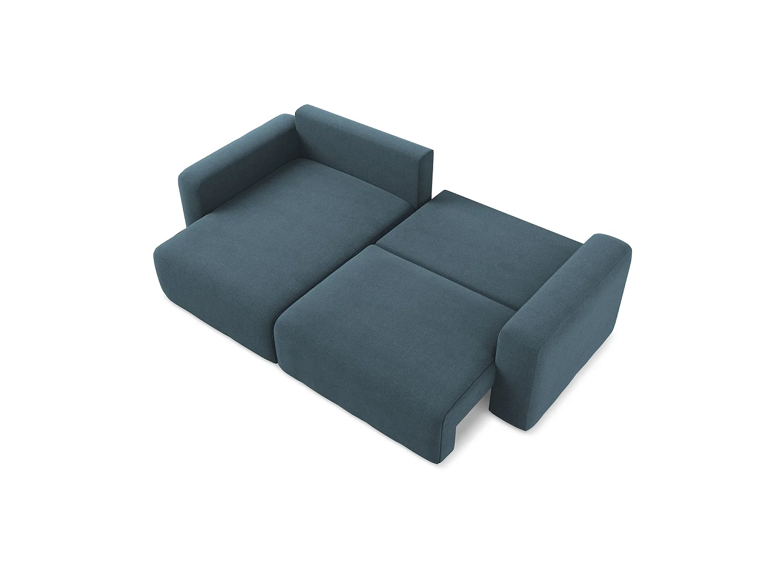Canapé d’angle 3 places gauche convertible en tissu texturé - jeans - OSTIA