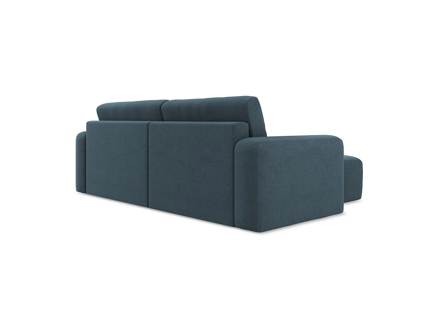Canapé d’angle 3 places gauche convertible en tissu texturé - jeans - OSTIA