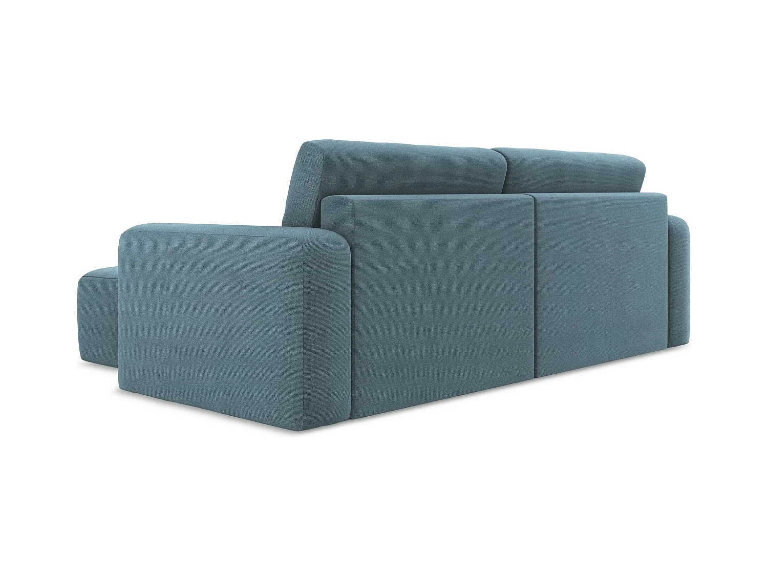 Canapé d’angle 3 places droit convertible en Strukturstoff - bleu clair - KONA