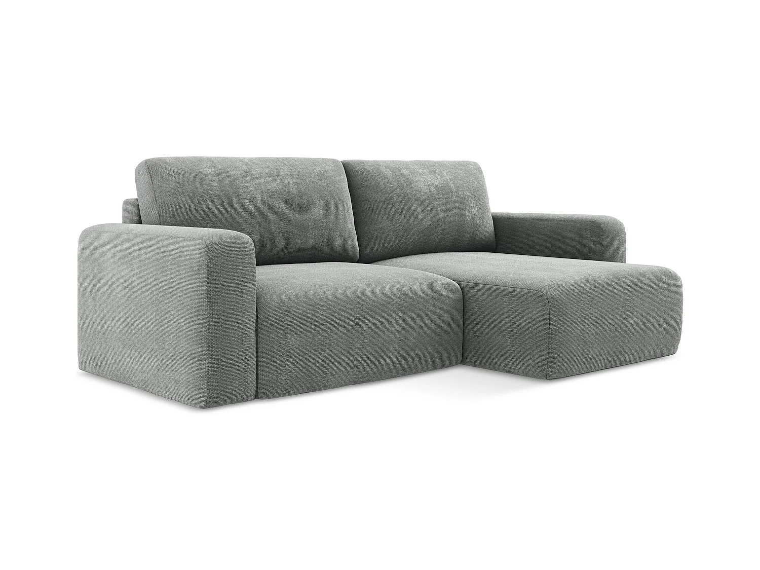 Ecksofa mit Schlaffunktion - Ecke Rechts - Chenille - Grau - KONA