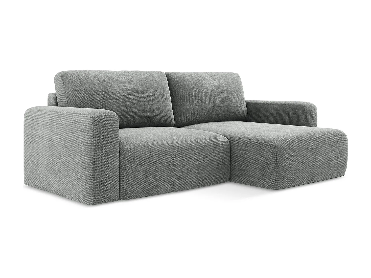 Ecksofa mit Schlaffunktion - Ecke Rechts - Chenille - Grau - KONA