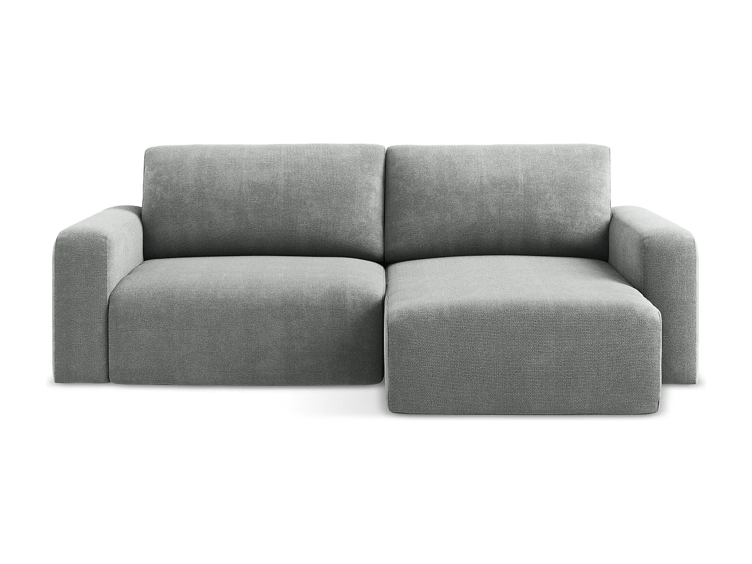 Ecksofa mit Schlaffunktion - Ecke Rechts - Chenille - Grau - KONA