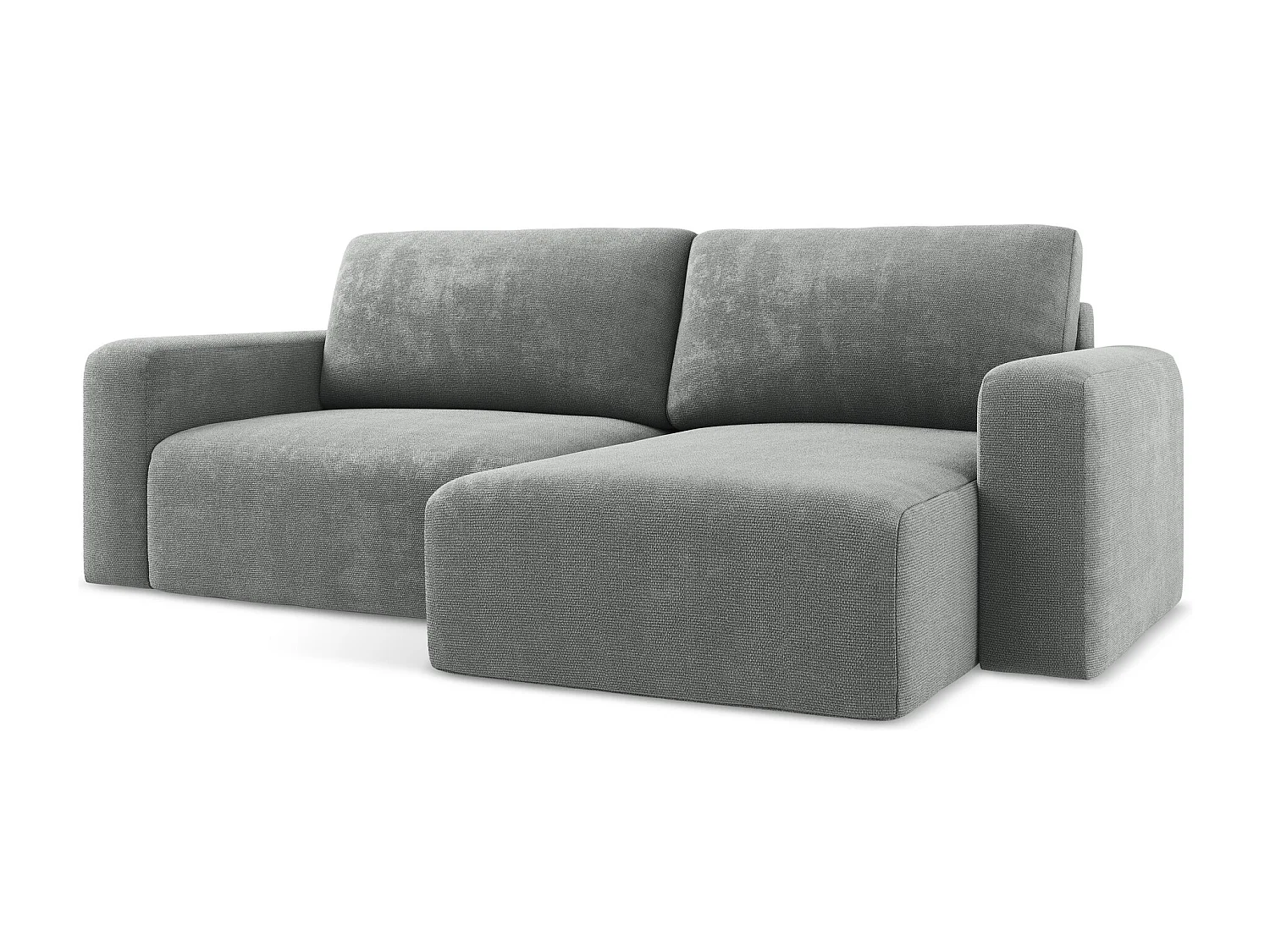 Ecksofa mit Schlaffunktion - Ecke Rechts - Chenille - Grau - KONA