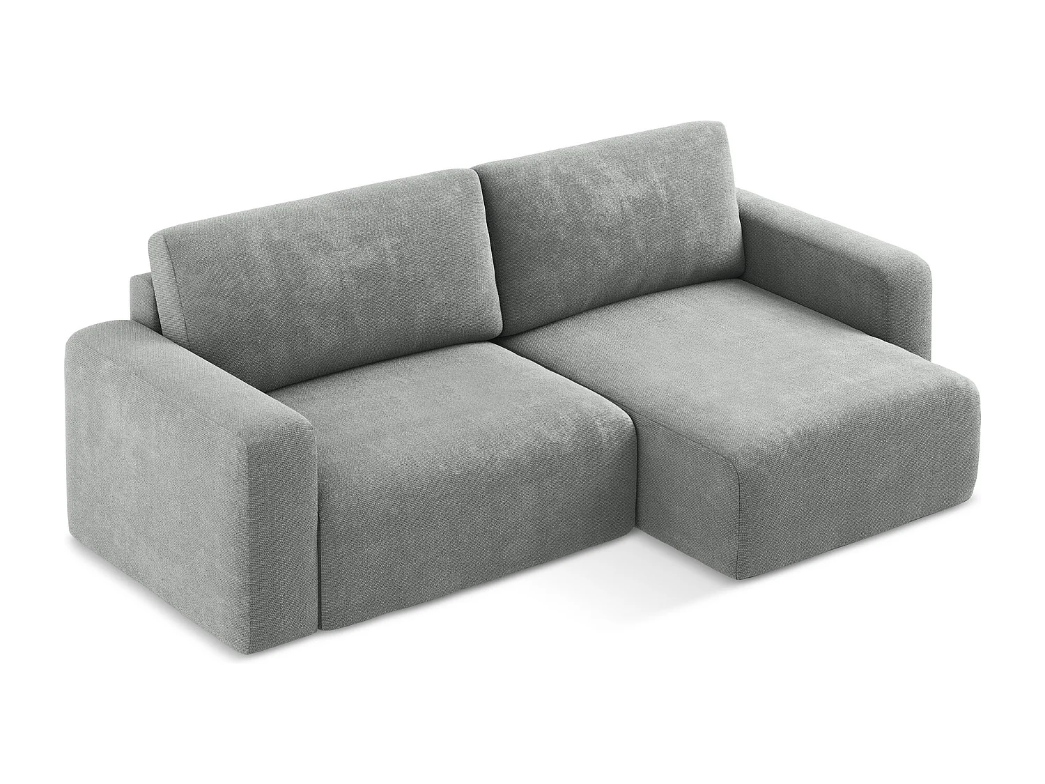 Ecksofa mit Schlaffunktion - Ecke Rechts - Chenille - Grau - KONA