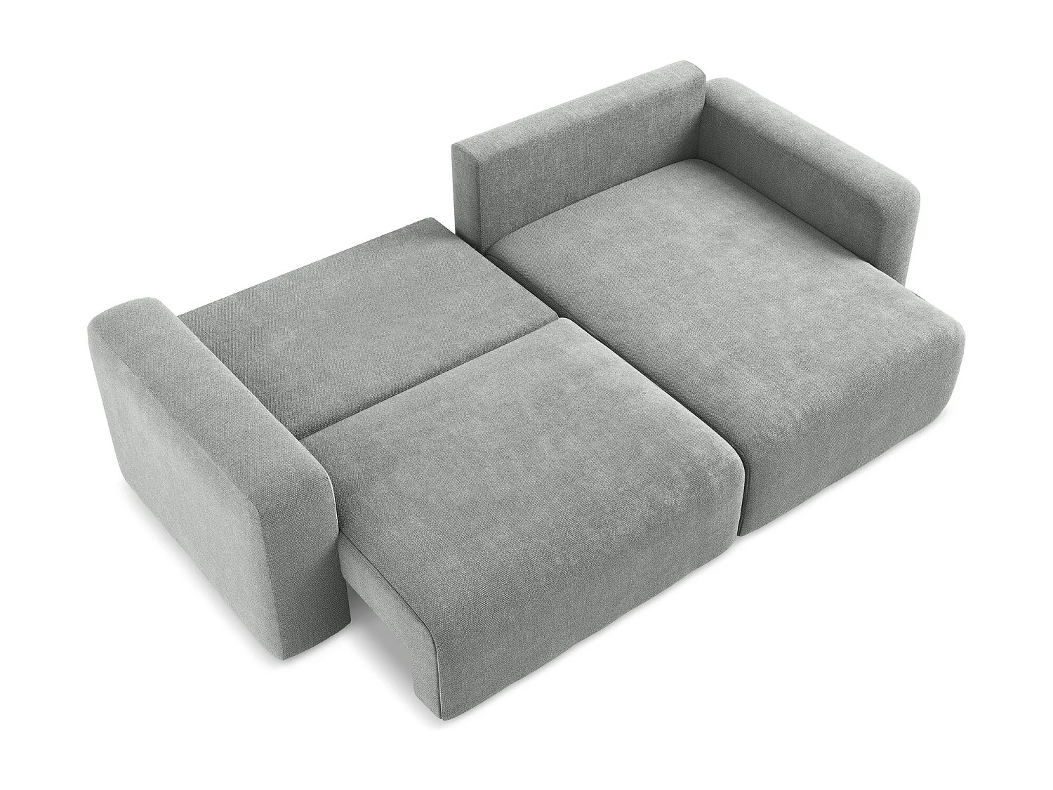 Ecksofa mit Schlaffunktion - Ecke Rechts - Chenille - Grau - KONA