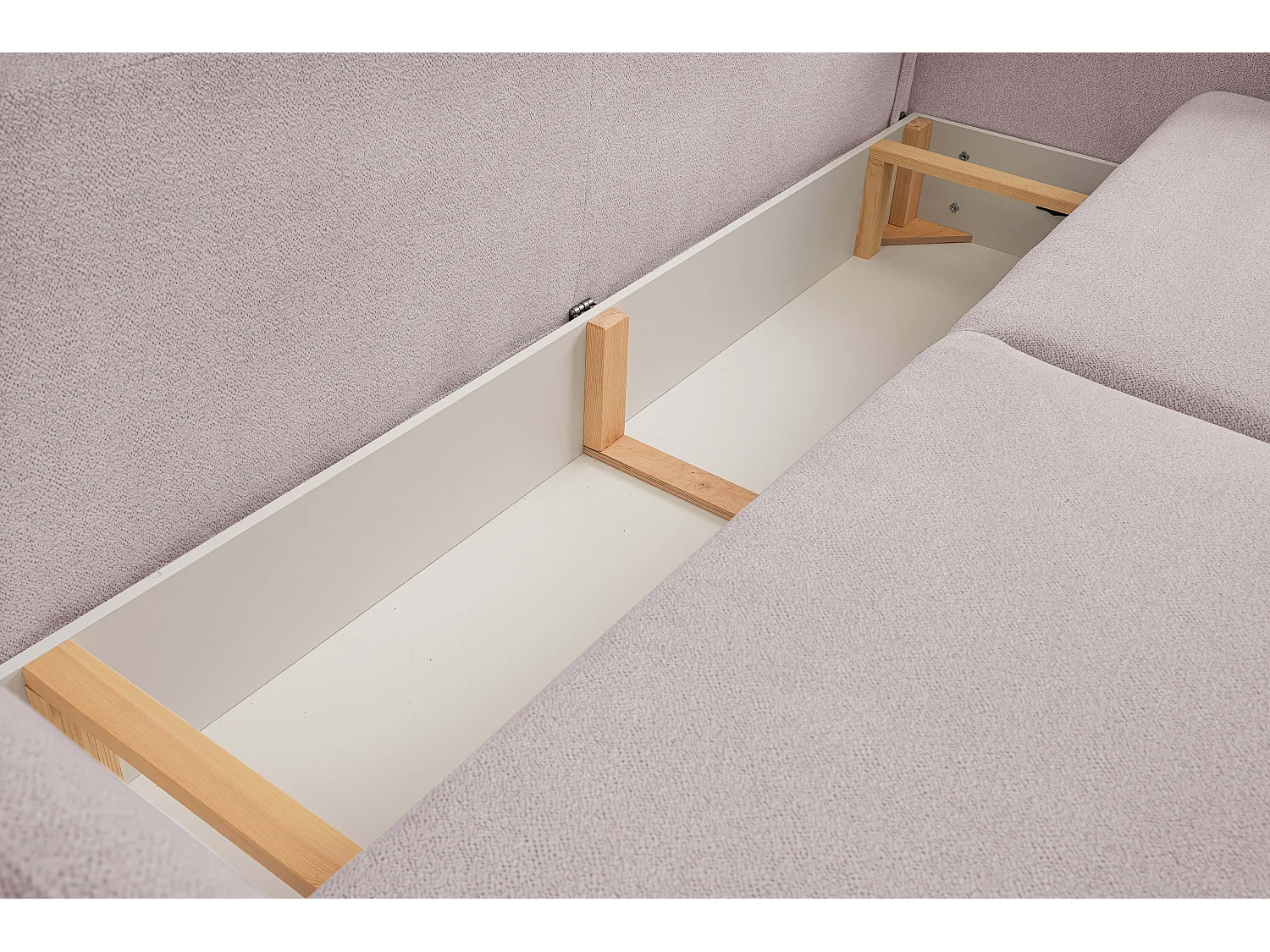 Slaapbank LOOP – Modern design, opbergruimte, Scandinavische stijl, 234x86x112 cm, kleur: POEDERROZE