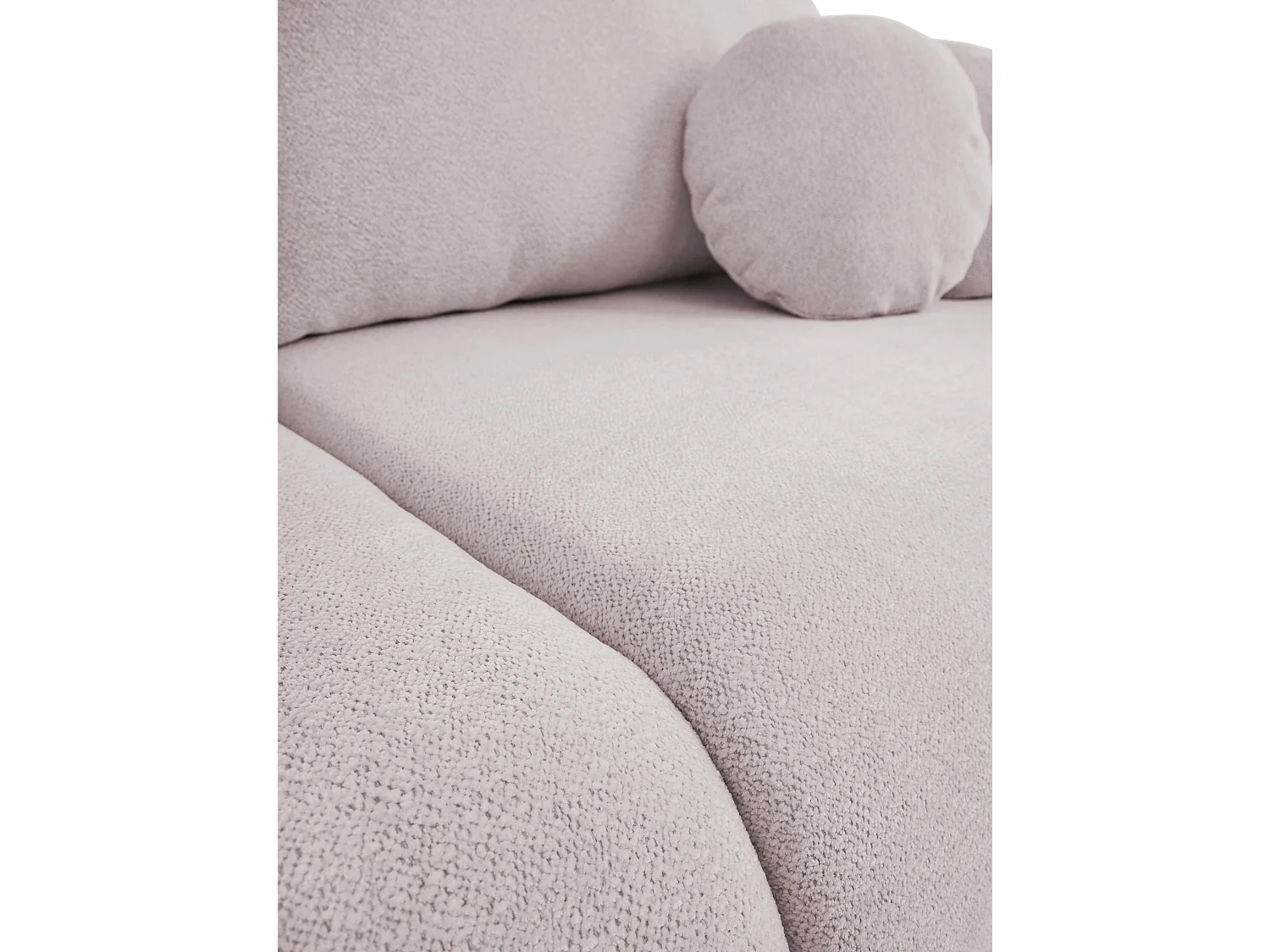 Slaapbank LOOP – Modern design, opbergruimte, Scandinavische stijl, 234x86x112 cm, kleur: POEDERROZE