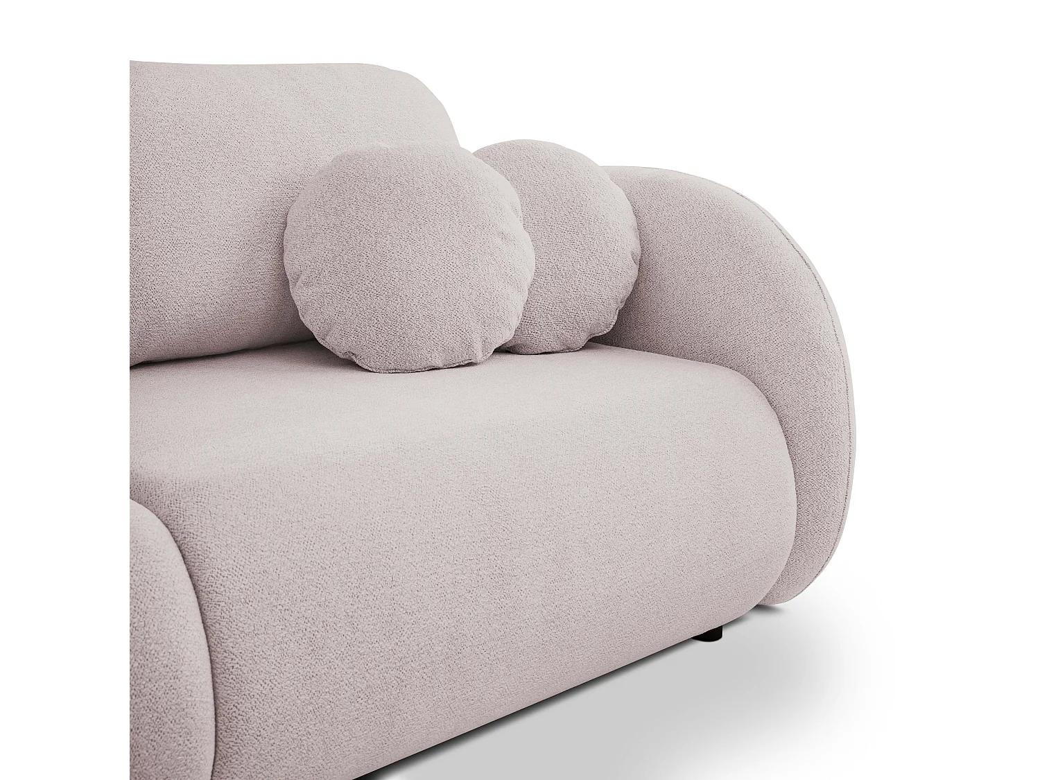 Slaapbank LOOP – Modern design, opbergruimte, Scandinavische stijl, 234x86x112 cm, kleur: POEDERROZE