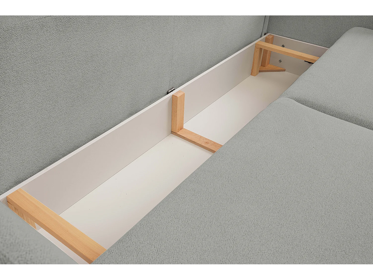 Schlafsofa LOOP, modernes Design, Stauraum, skandinavischer Stil, 234x86x112 cm, Farbe: GRAU