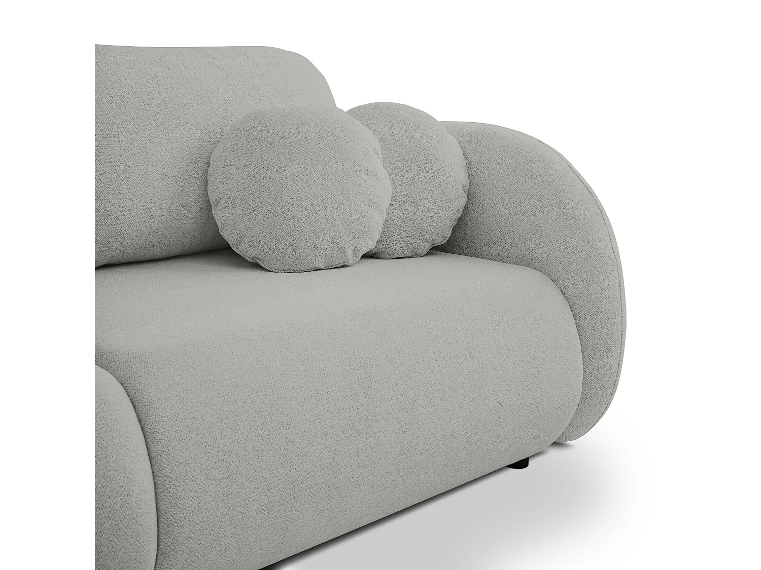 Slaapbank LOOP – Modern design, opbergruimte, Scandinavische stijl, 234x86x112 cm, kleur: GRIJS