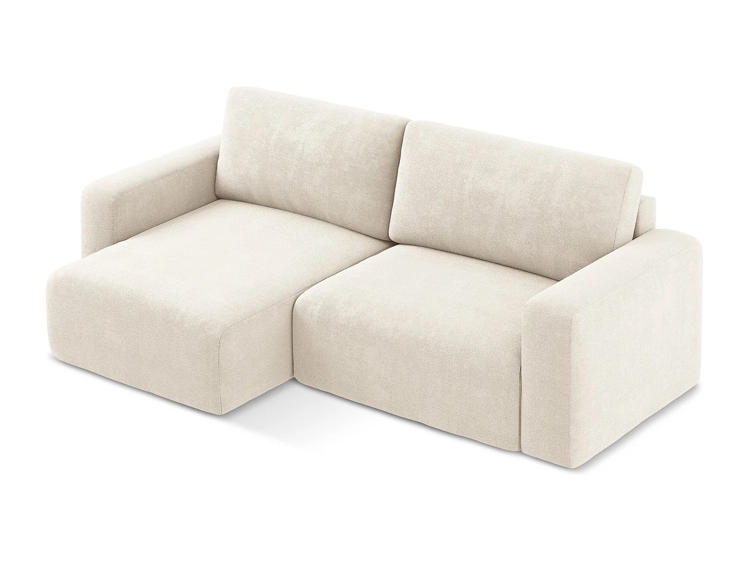 3-Sitzer Ecksofa mit Schlaffunktion - Ecke Links - Chenille - Hell beige - KONA