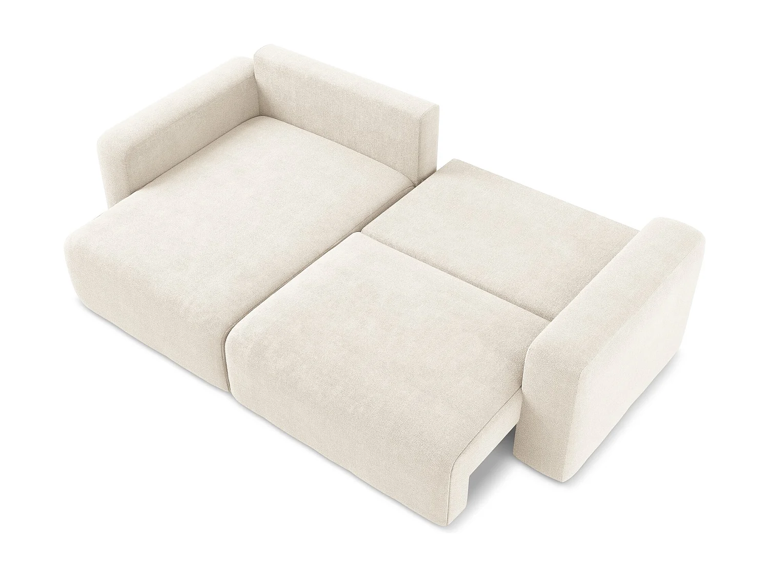 3-Sitzer Ecksofa mit Schlaffunktion - Ecke Links - Chenille - Hell beige - KONA