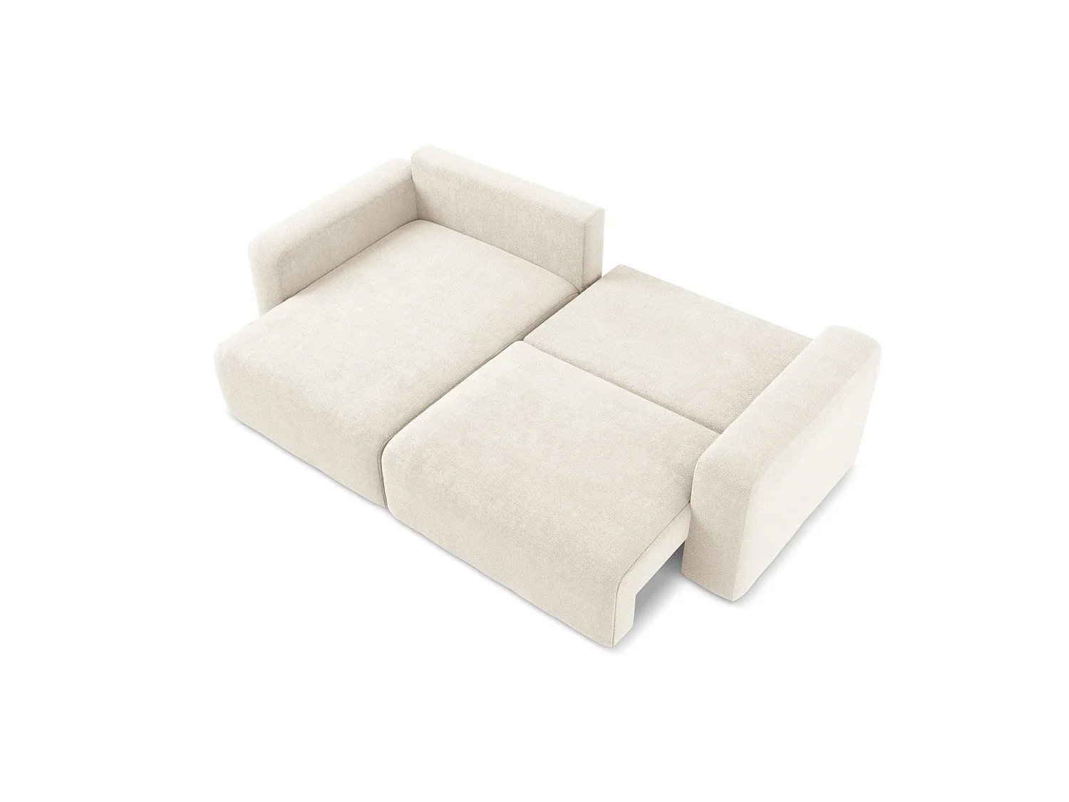 Canapé d’angle 3 places gauche convertible en tissu chenille - beige clair - OSTIA