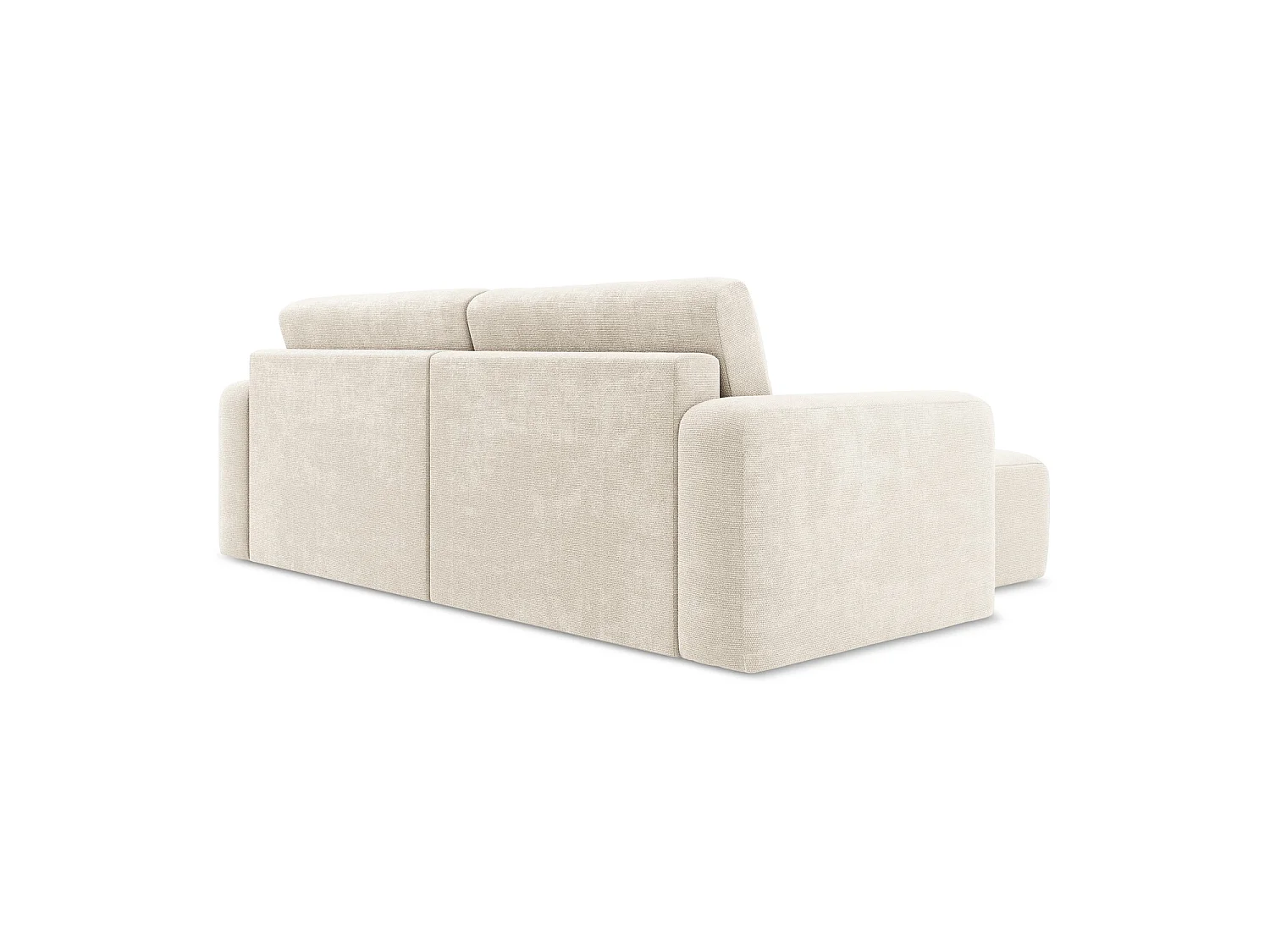 Canapé d’angle 3 places gauche convertible en tissu chenille - beige clair - OSTIA