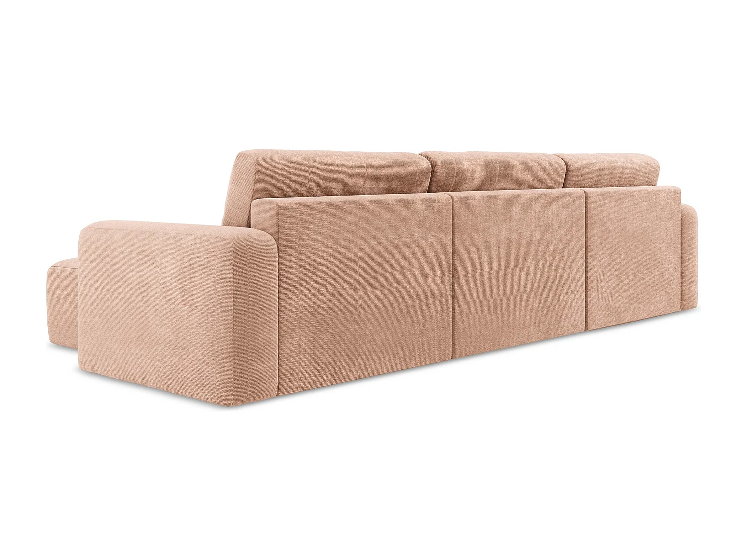 Wohnlandschaft mit Schlaffunktion - / - Chenille - Pfirsich - KONA