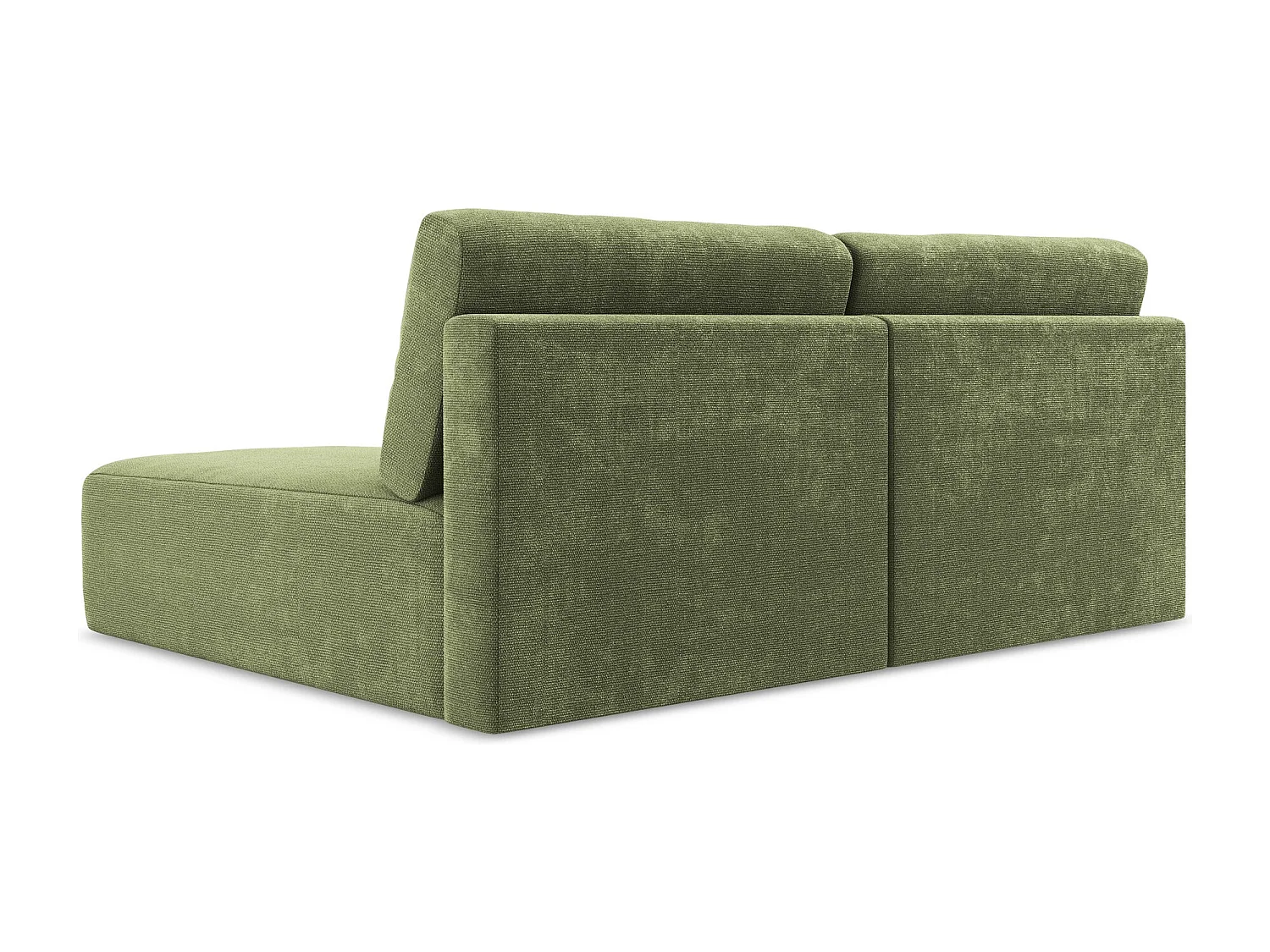 Ecksofa ohne Armlehne mit Schlaffunktion Rechts - Rechts - Chenille - Grün - KONA