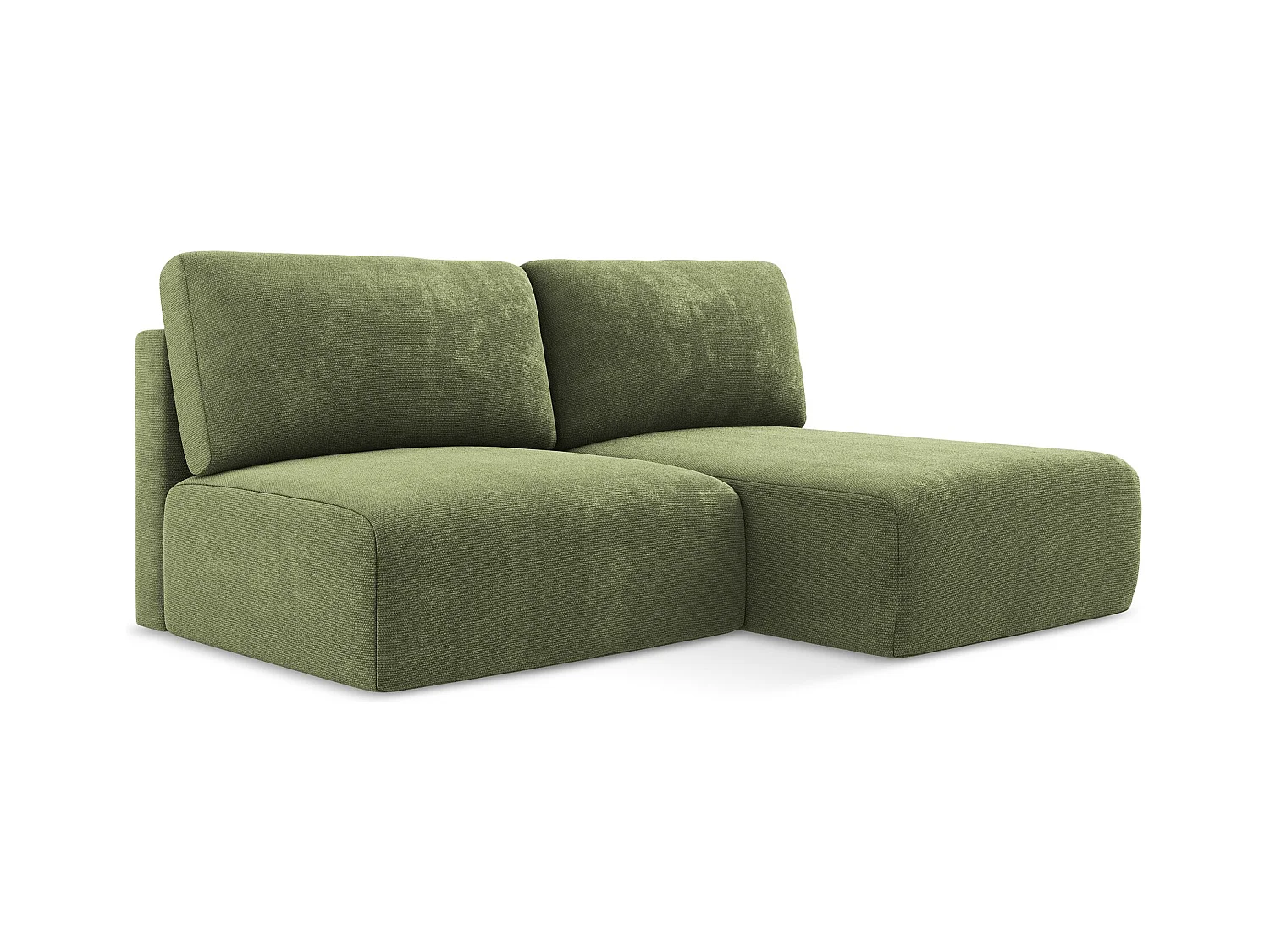 Ecksofa ohne Armlehne mit Schlaffunktion Rechts - Rechts - Chenille - Grün - KONA