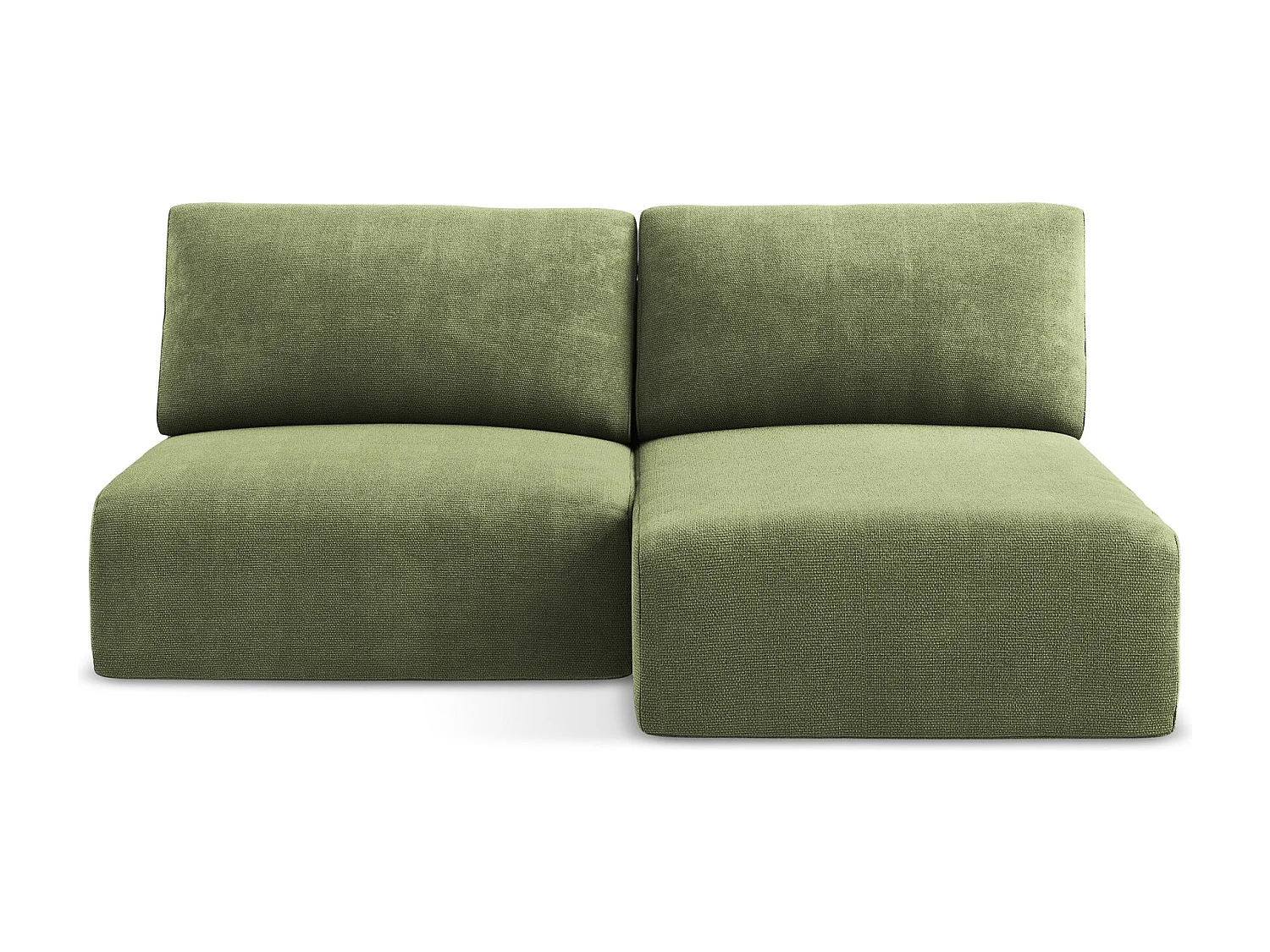 Ecksofa ohne Armlehne mit Schlaffunktion Rechts - Rechts - Chenille - Grün - KONA