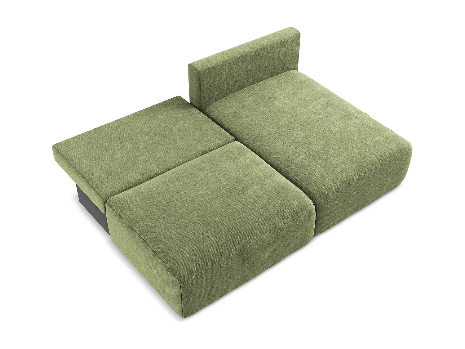 Ecksofa ohne Armlehne mit Schlaffunktion Rechts - Rechts - Chenille - Grün - KONA