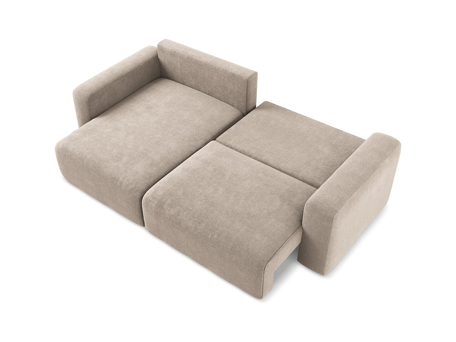 3-Sitzer Ecksofa mit Schlaffunktion - Ecke Links - Chenille - Dunkelbeige - KONA