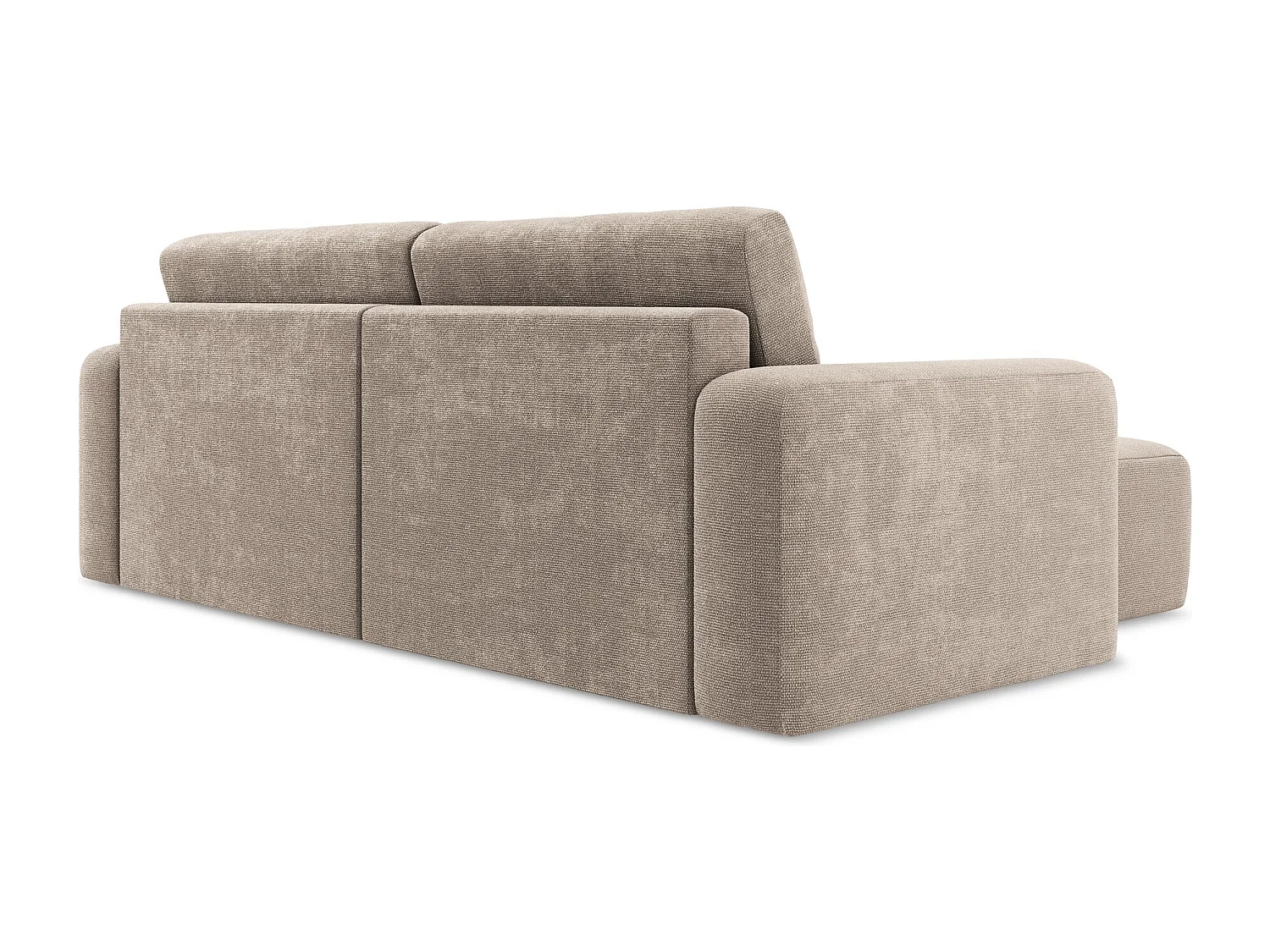 Canapé d’angle 3 places gauche convertible en Chenille - beige foncé - KONA