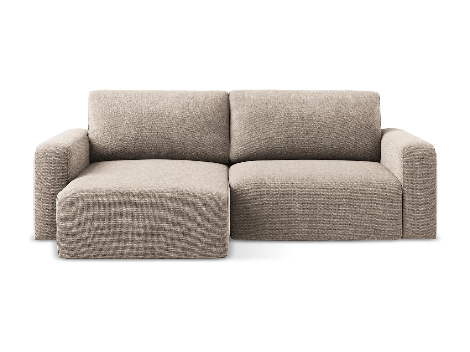 3-Sitzer Ecksofa mit Schlaffunktion - Ecke Links - Chenille - Dunkelbeige - KONA