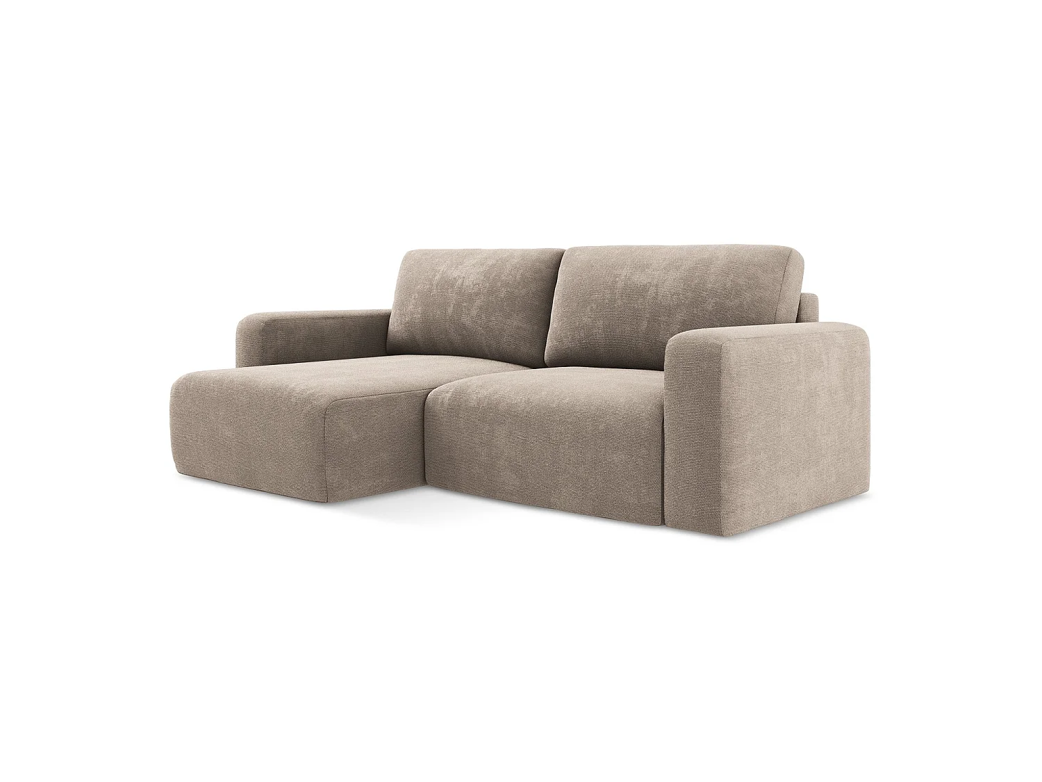 3-Sitzer Ecksofa mit Schlaffunktion - Ecke Links - Chenille - Dunkelbeige - OSTIA