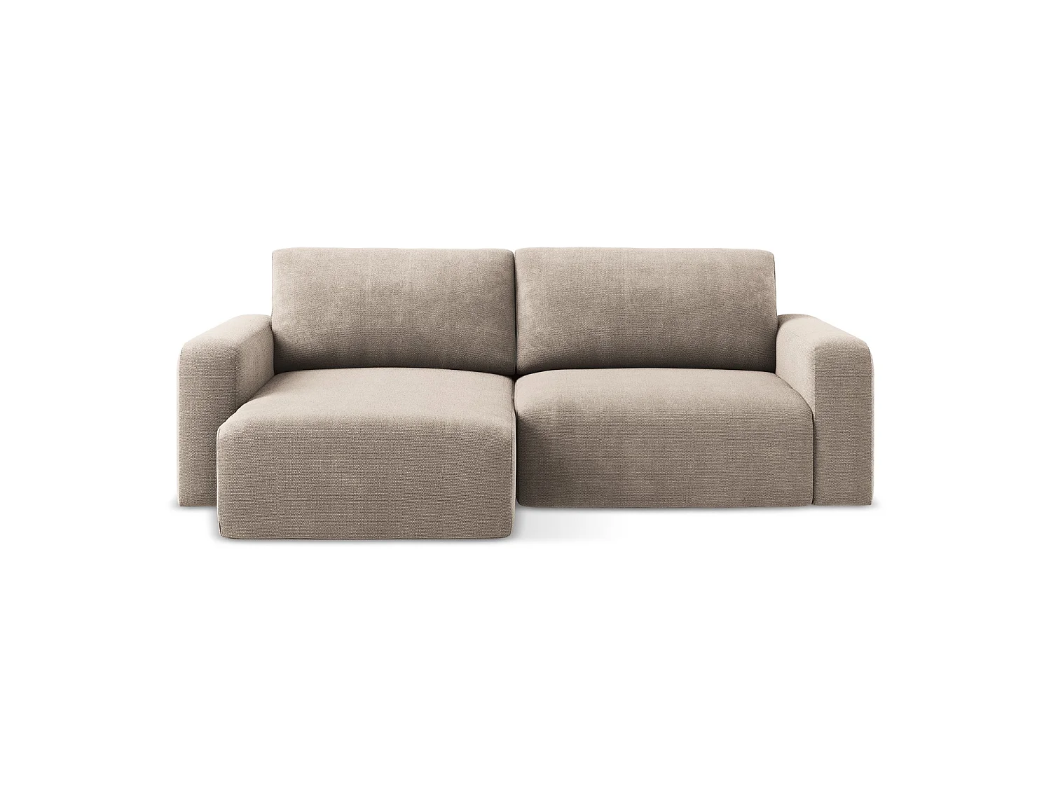3-Sitzer Ecksofa mit Schlaffunktion - Ecke Links - Chenille - Dunkelbeige - OSTIA