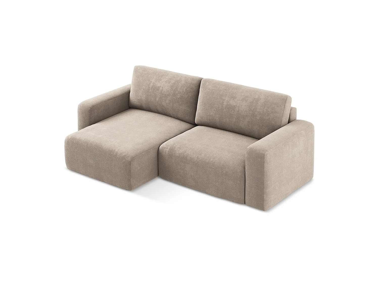 3-Sitzer Ecksofa mit Schlaffunktion - Ecke Links - Chenille - Dunkelbeige - OSTIA
