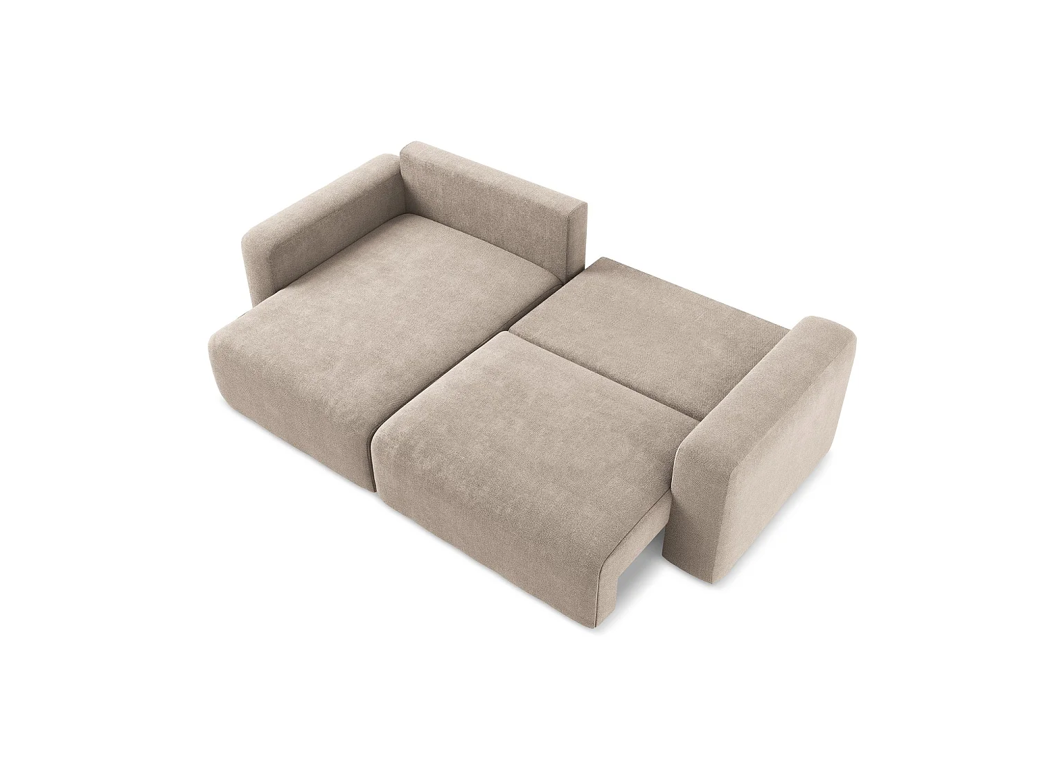 3-Sitzer Ecksofa mit Schlaffunktion - Ecke Links - Chenille - Dunkelbeige - OSTIA