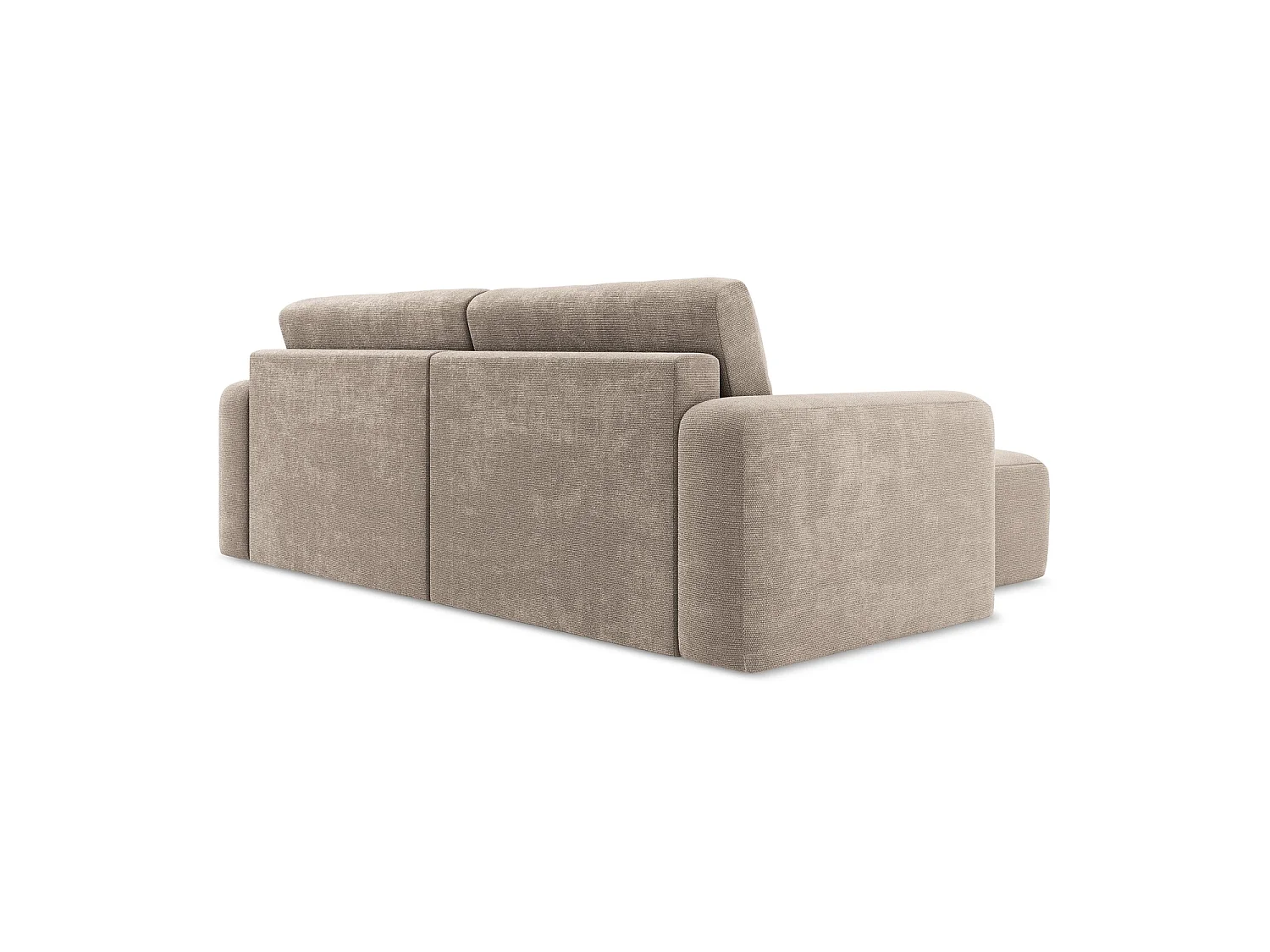 3-Sitzer Ecksofa mit Schlaffunktion - Ecke Links - Chenille - Dunkelbeige - OSTIA