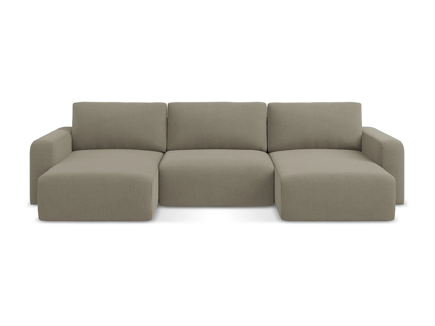 Canapé panoramique convertible en Strukturstoff - beige foncé - KONA