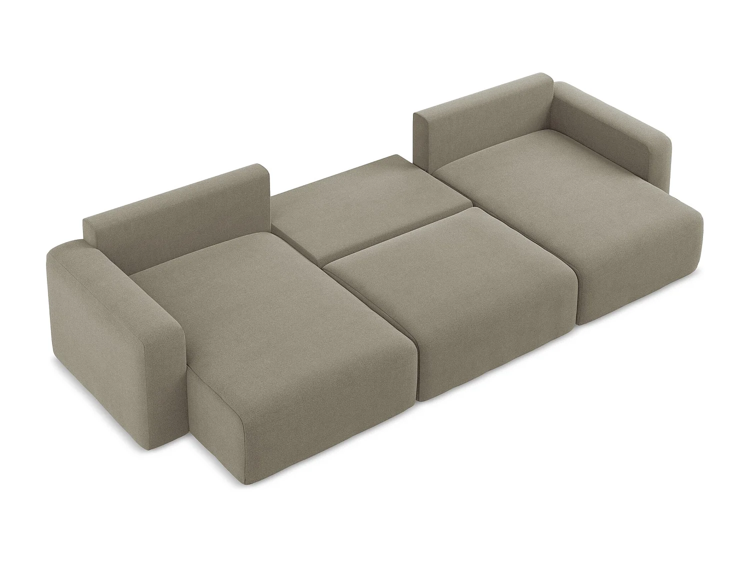 Canapé panoramique convertible en Strukturstoff - beige foncé - KONA