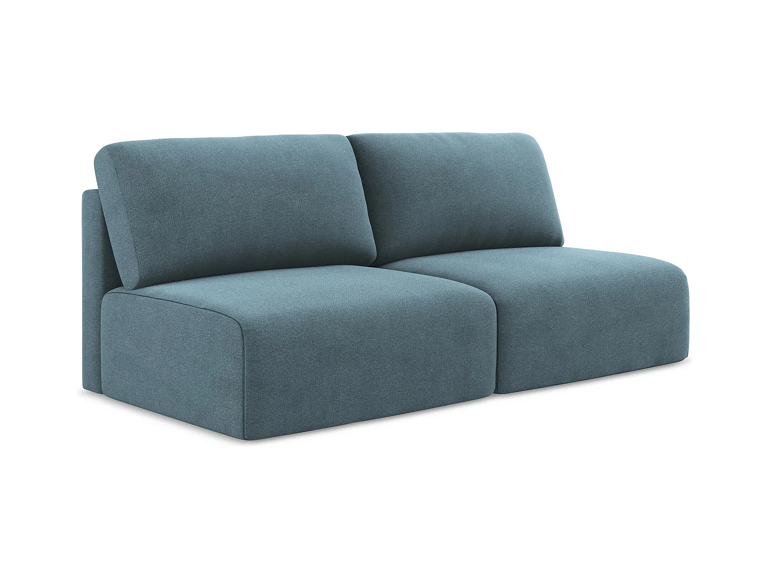 Canapé 3 places sans accoudoir convertible en Strukturstoff - bleu clair - KONA