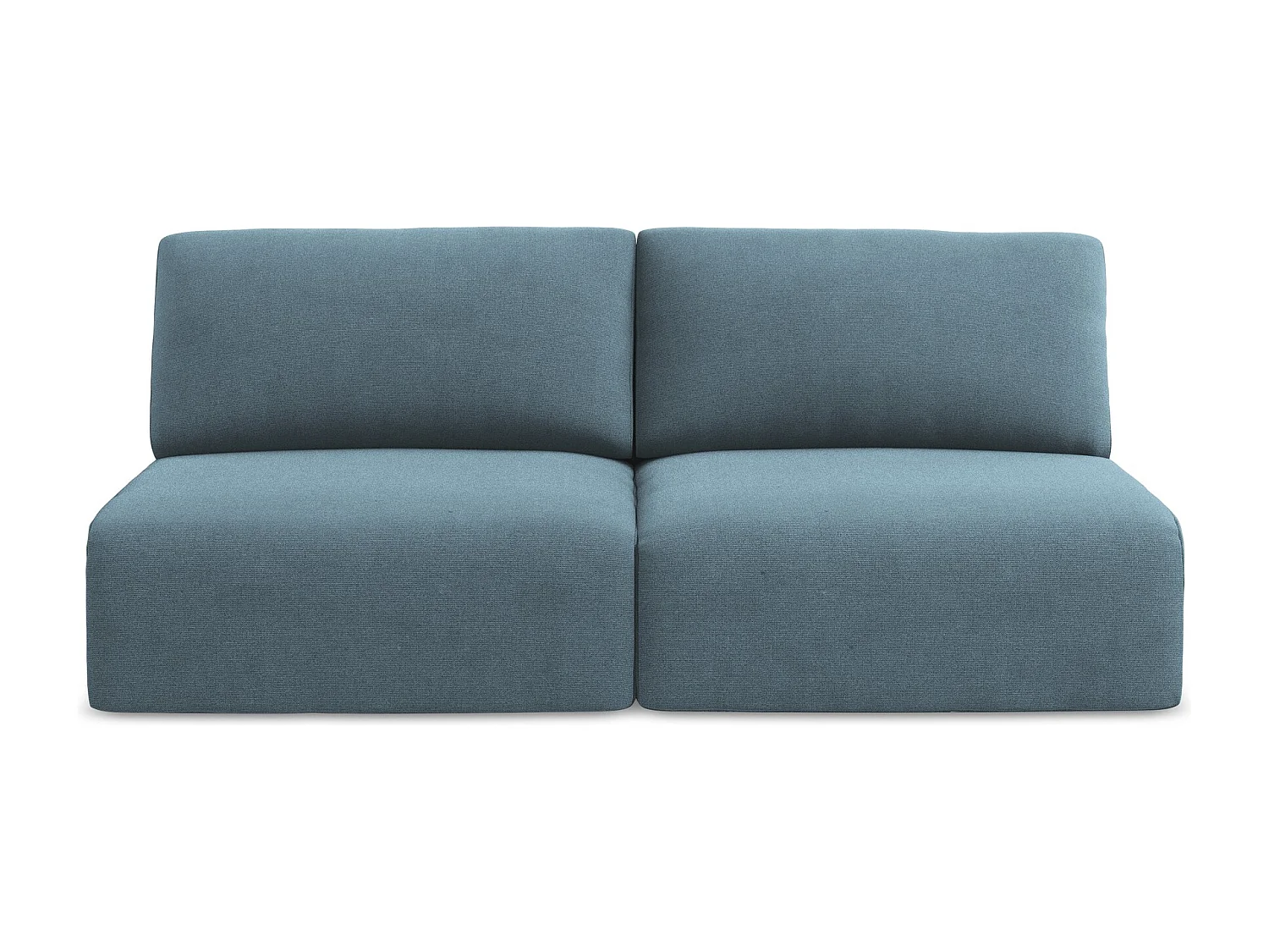 Canapé 3 places sans accoudoir convertible en Strukturstoff - bleu clair - KONA