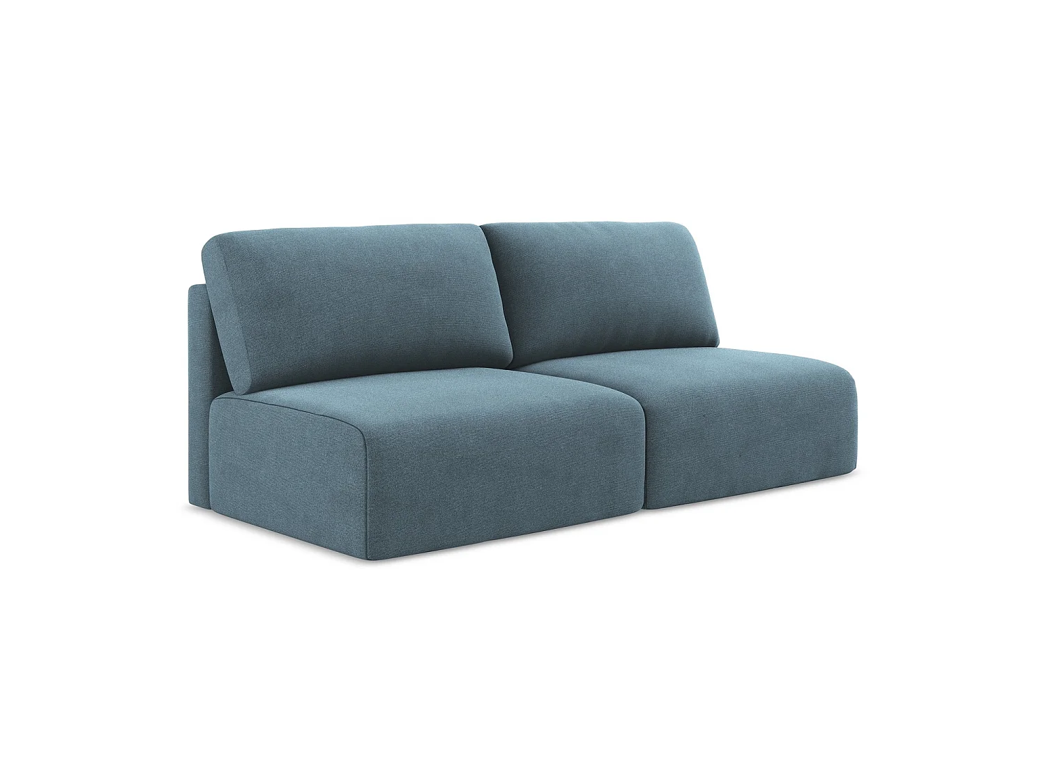 Canapé 3 places convertible en tissu texturé - bleu clair - OSTIA