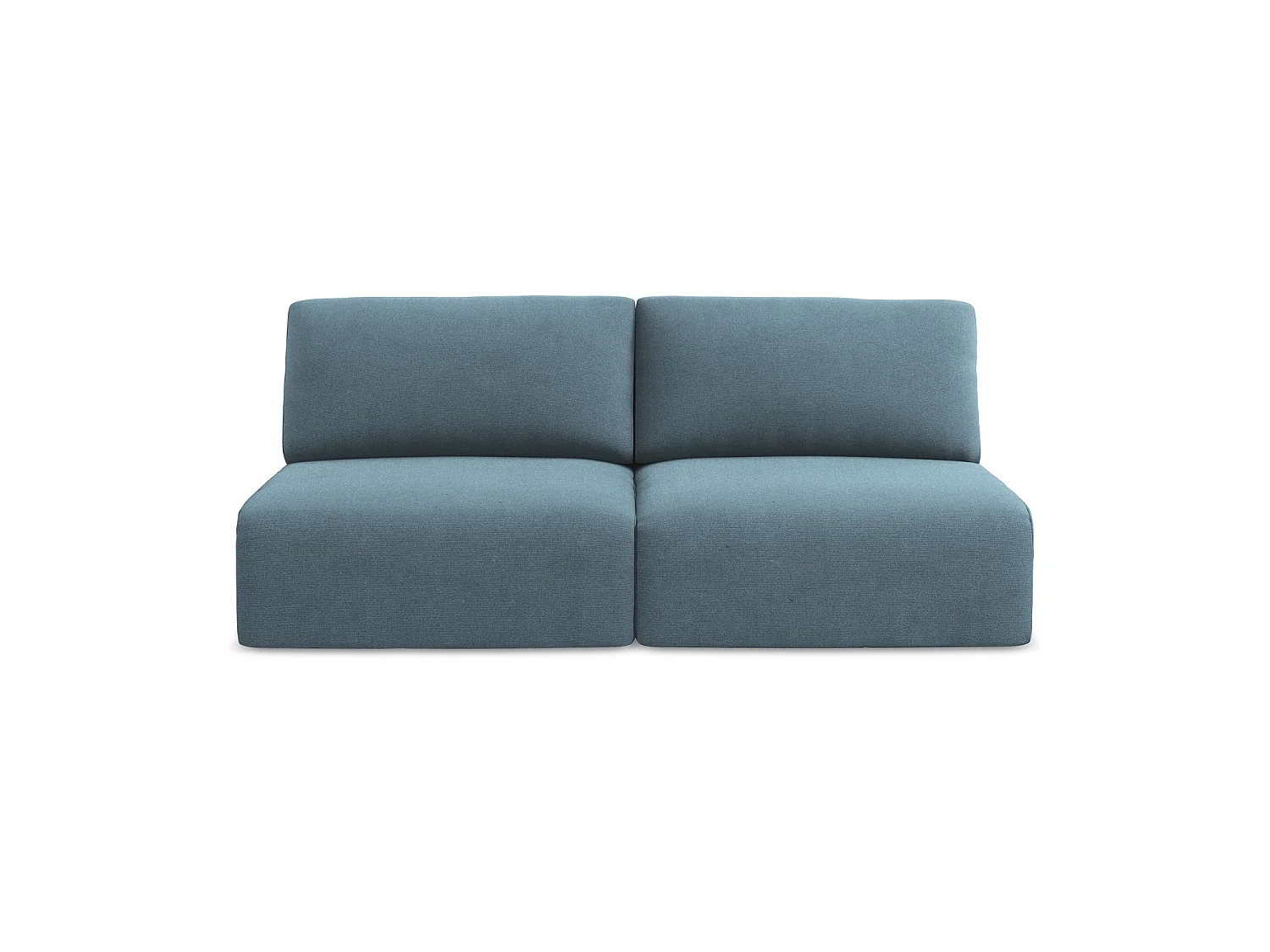 Canapé 3 places convertible en tissu texturé - bleu clair - OSTIA