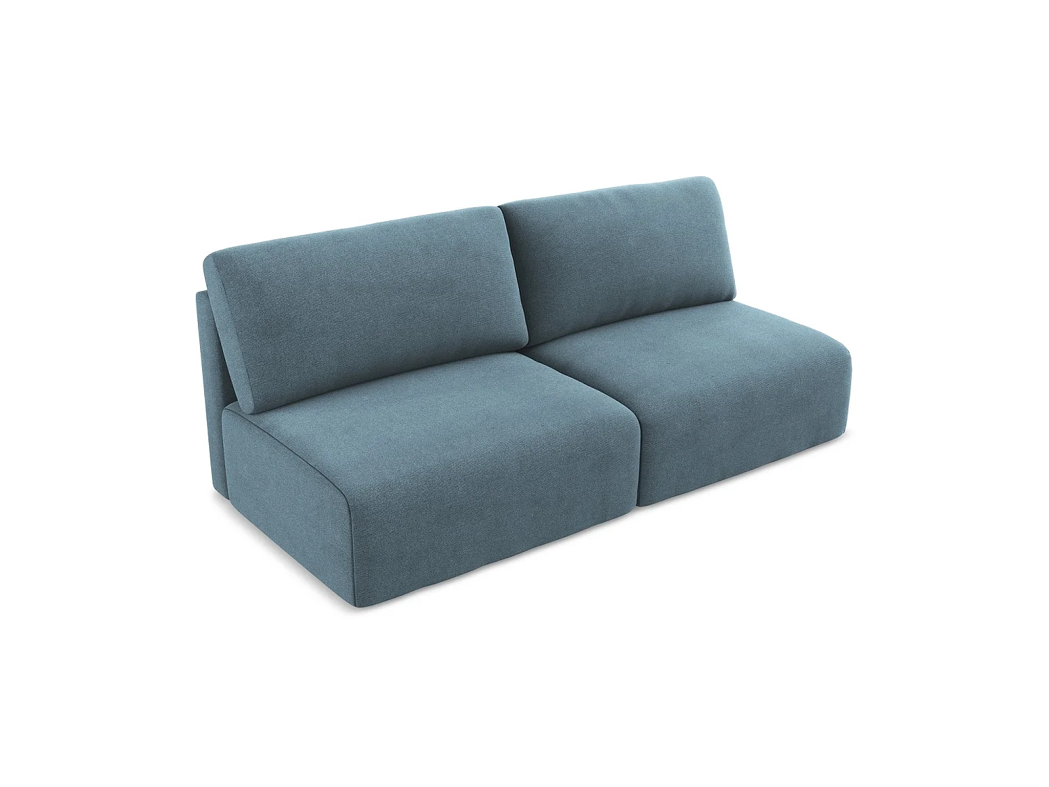 Canapé 3 places convertible en tissu texturé - bleu clair - OSTIA