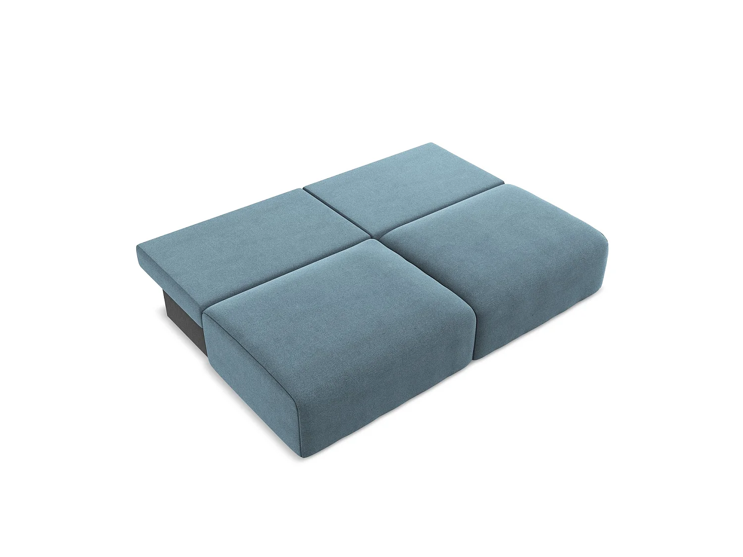 Canapé 3 places convertible en tissu texturé - bleu clair - OSTIA